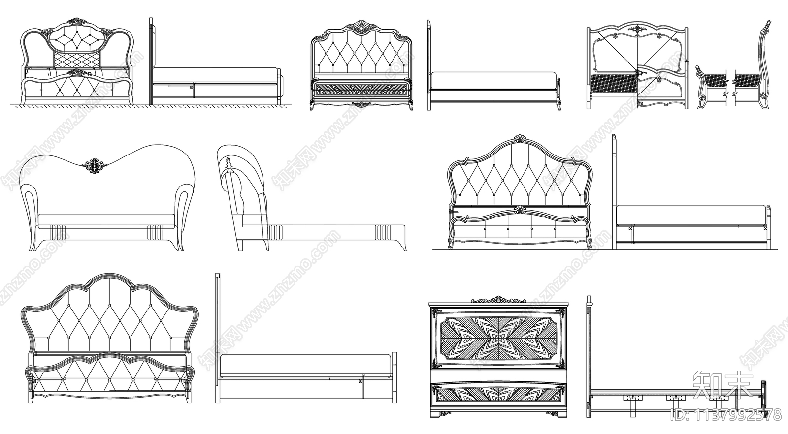 板式床施工图下载【ID:1137992578】