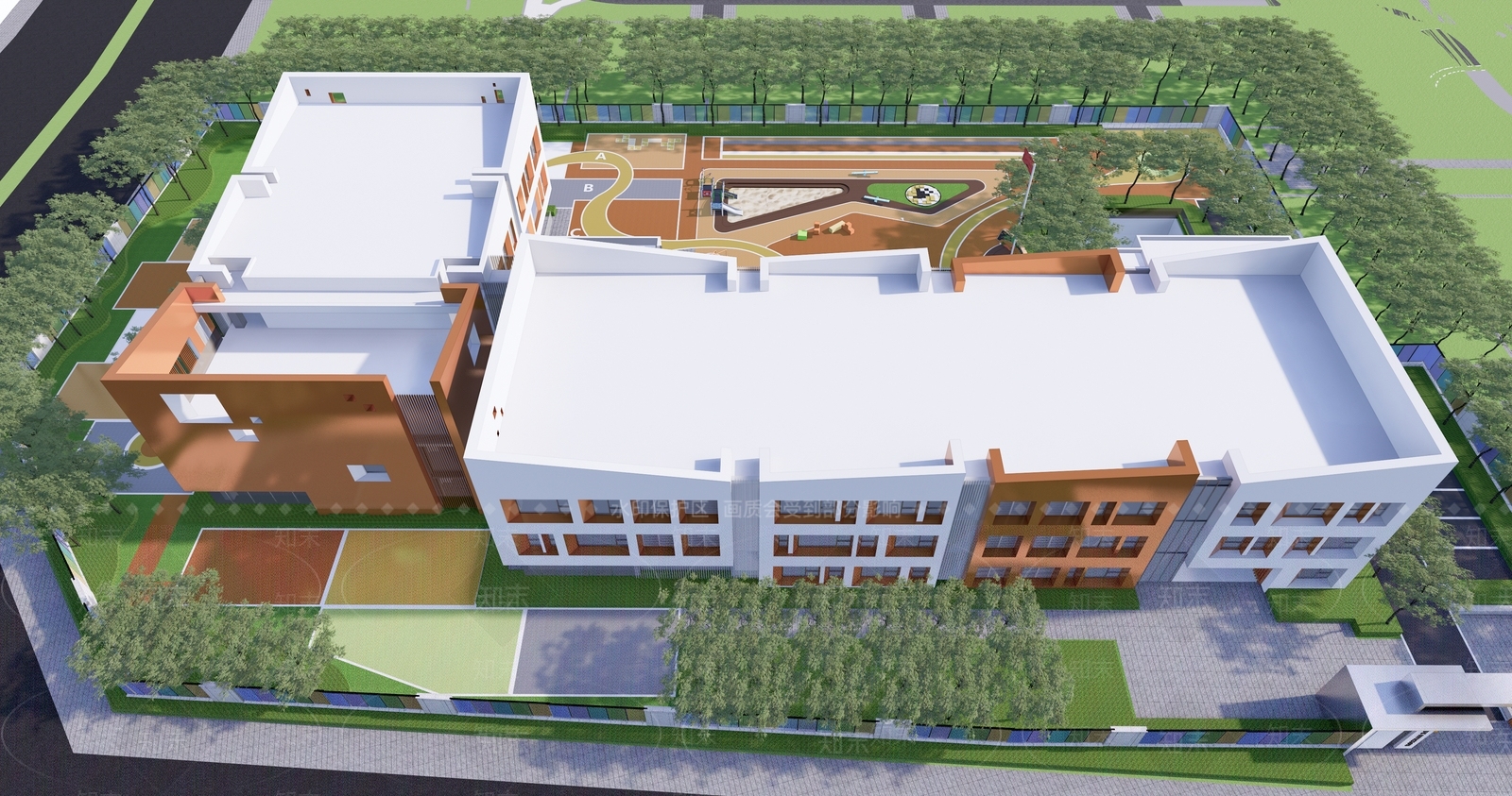 现代幼儿园建筑SU模型下载【ID:1137992790】
