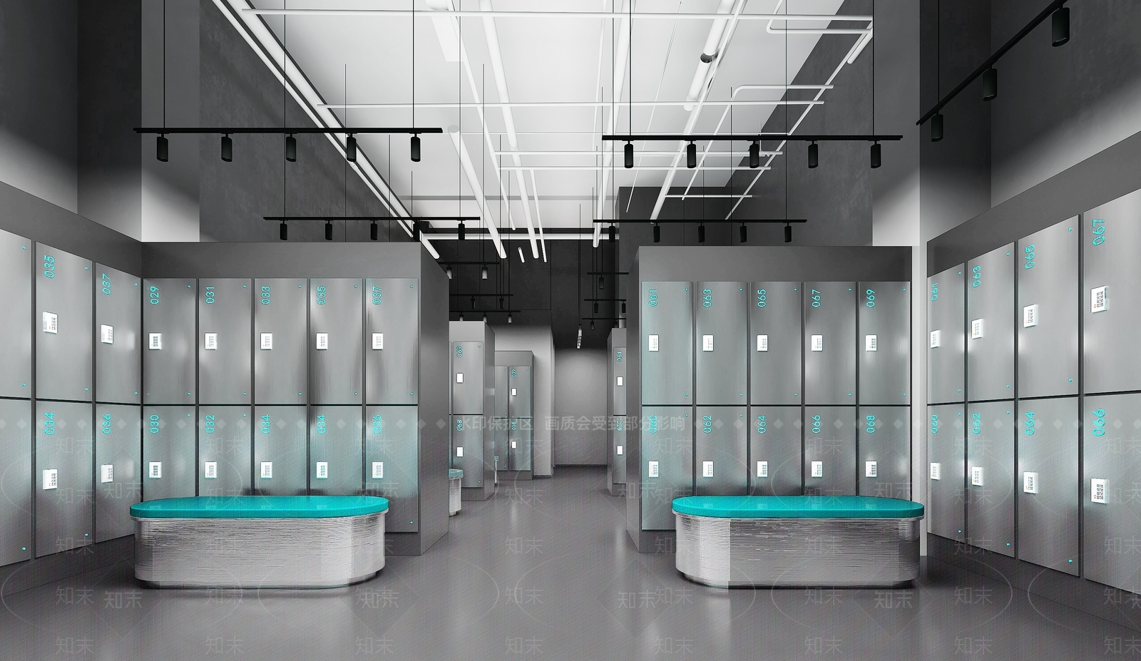 现代健身房更衣室3D模型下载【ID:1137994257】