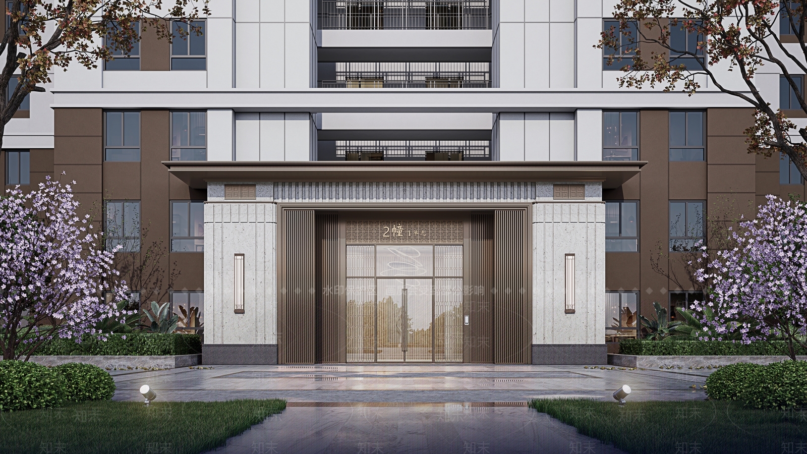 现代风格入口大门SU模型下载【ID:1137995340】