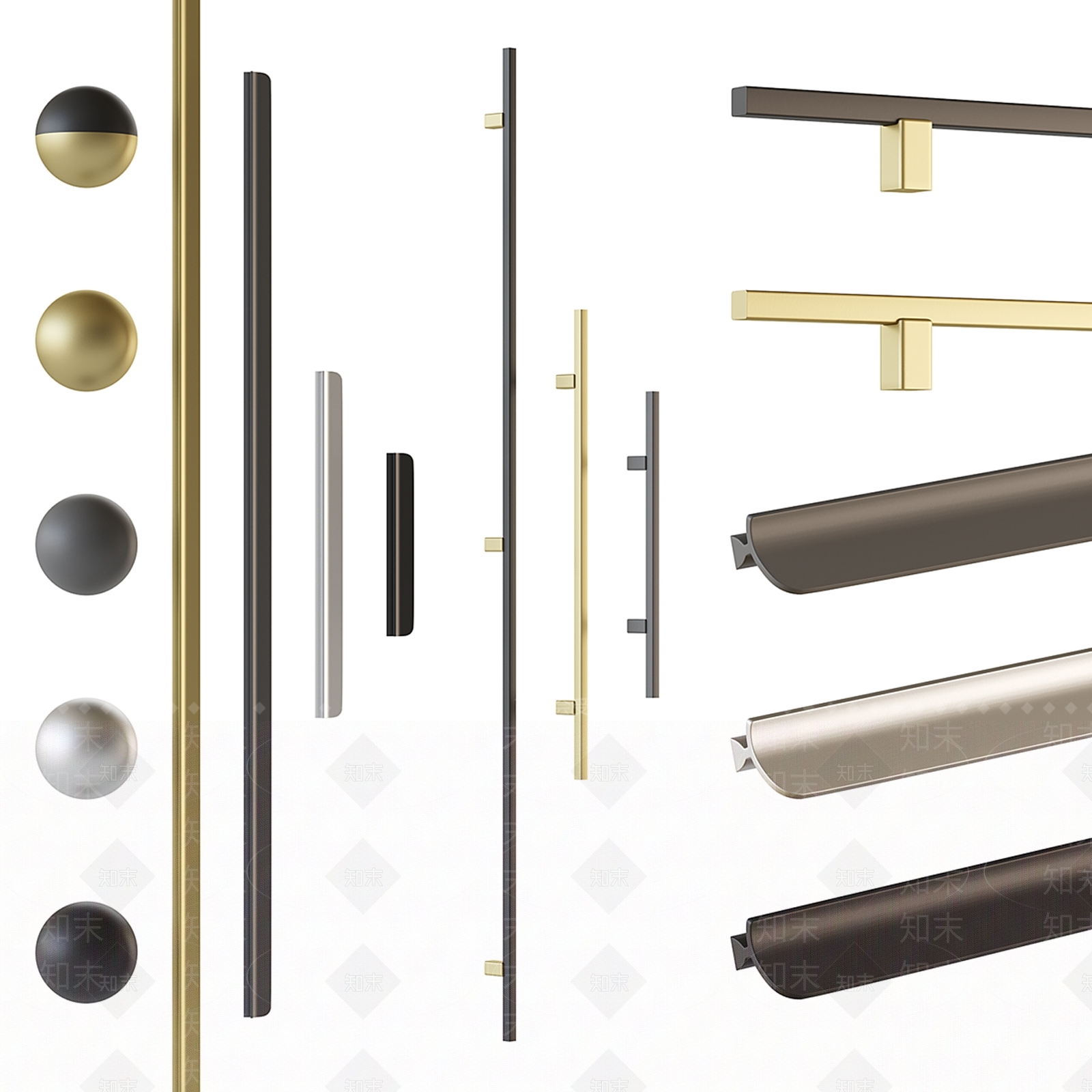 现代家具把手3D模型下载【ID:1137999461】