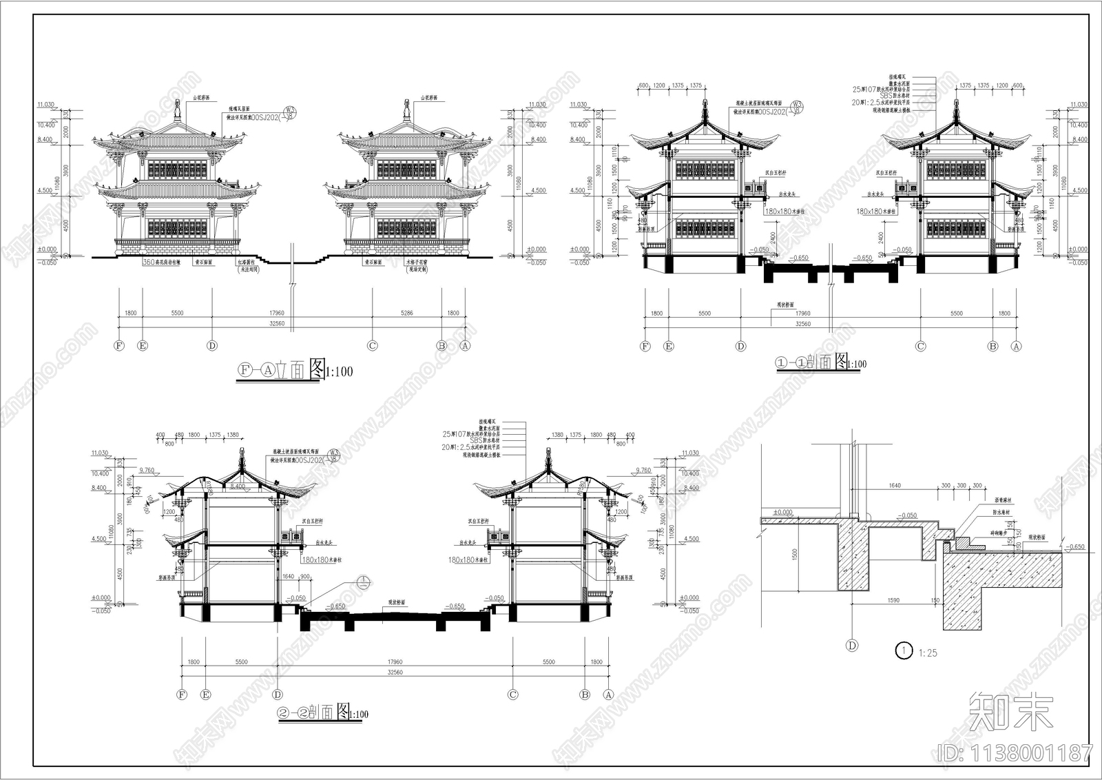 南方某跨河古建改造施工图下载【ID:1138001187】