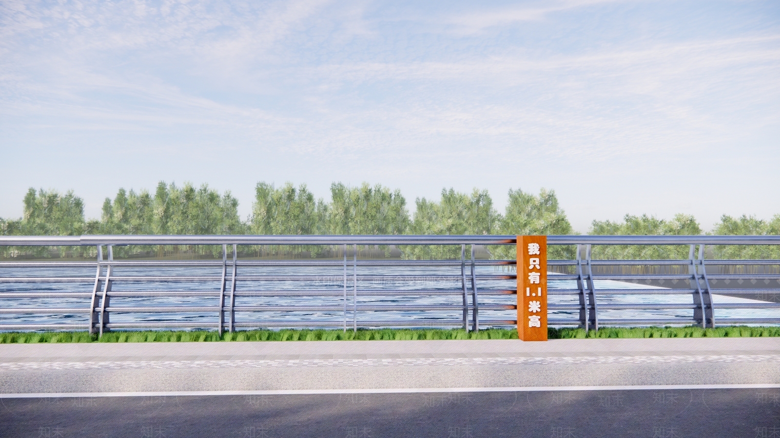 现代不锈钢栏杆SU模型下载【ID:1138003736】