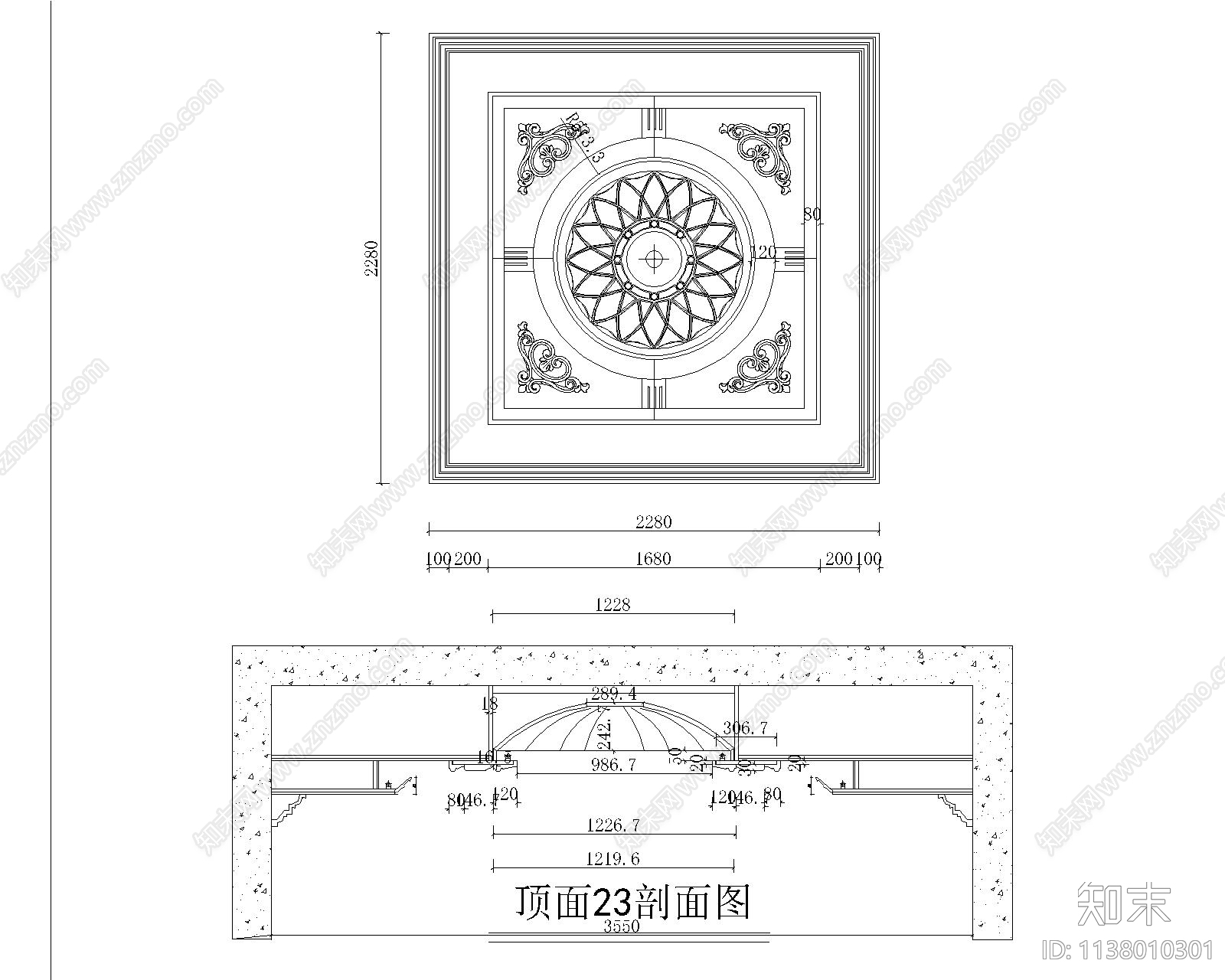 拱形吊顶结构及安装施工图下载【ID:1138010301】