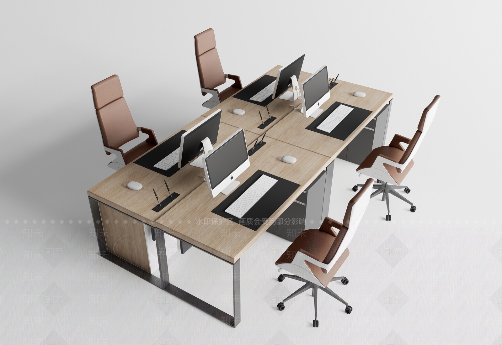 现代办公桌椅组合3D模型下载【ID:1138011137】