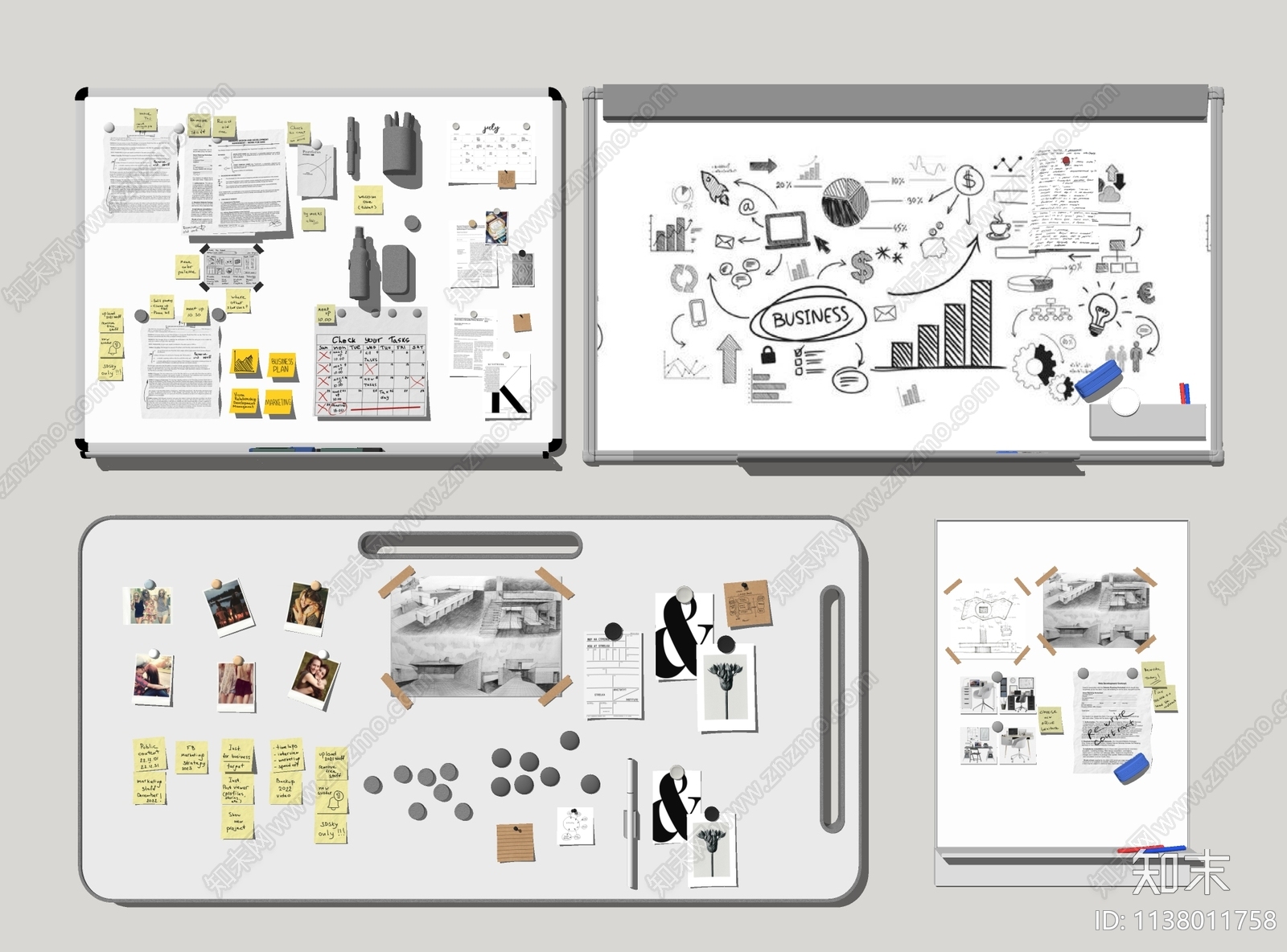 办公白板SU模型下载【ID:1138011758】