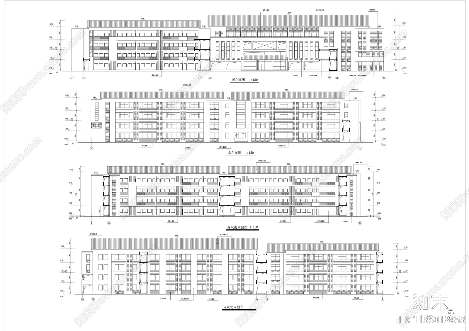 实验中学及附属幼儿园建筑效果图cad施工图下载【ID:1138012453】