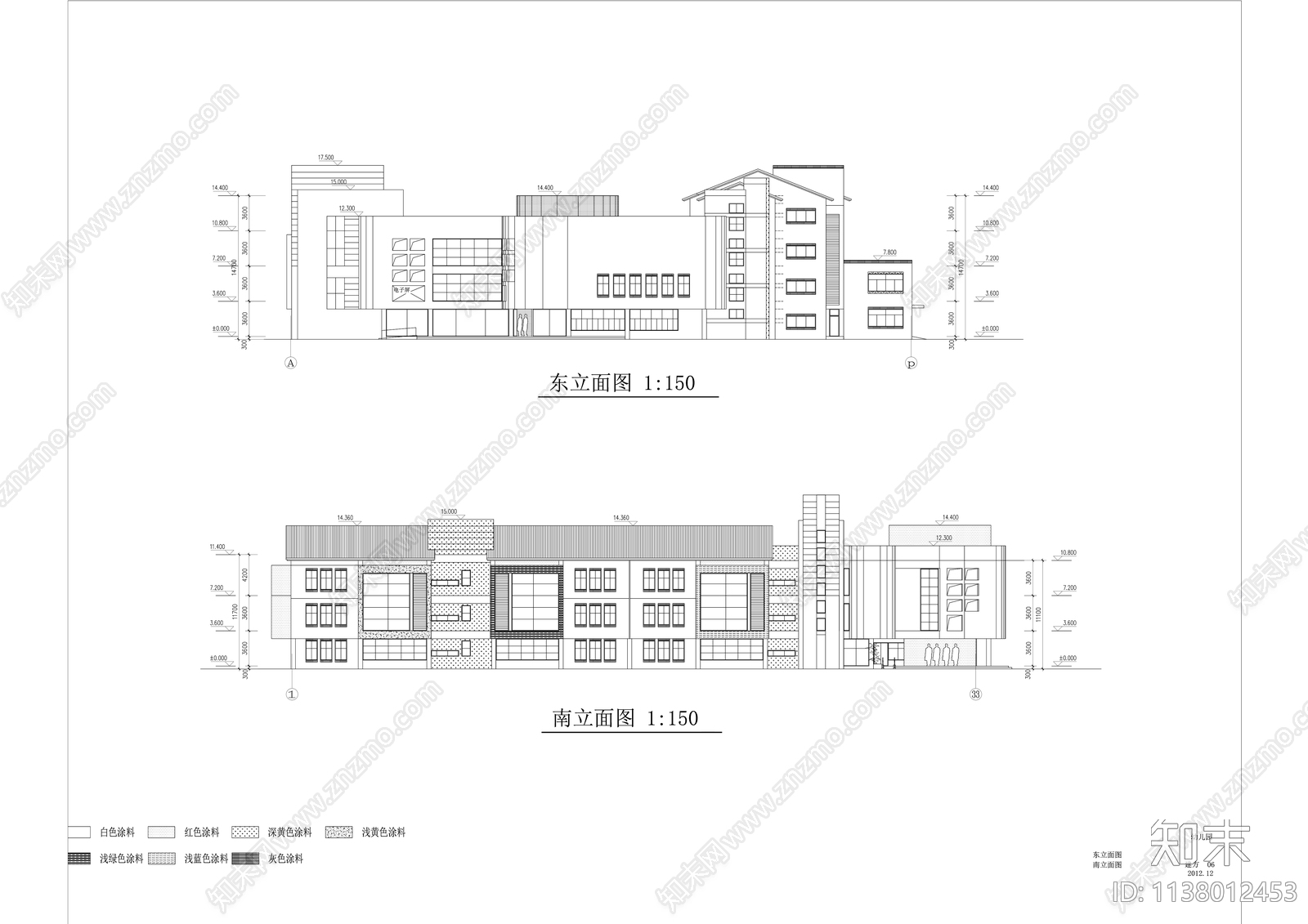 实验中学及附属幼儿园建筑效果图cad施工图下载【ID:1138012453】