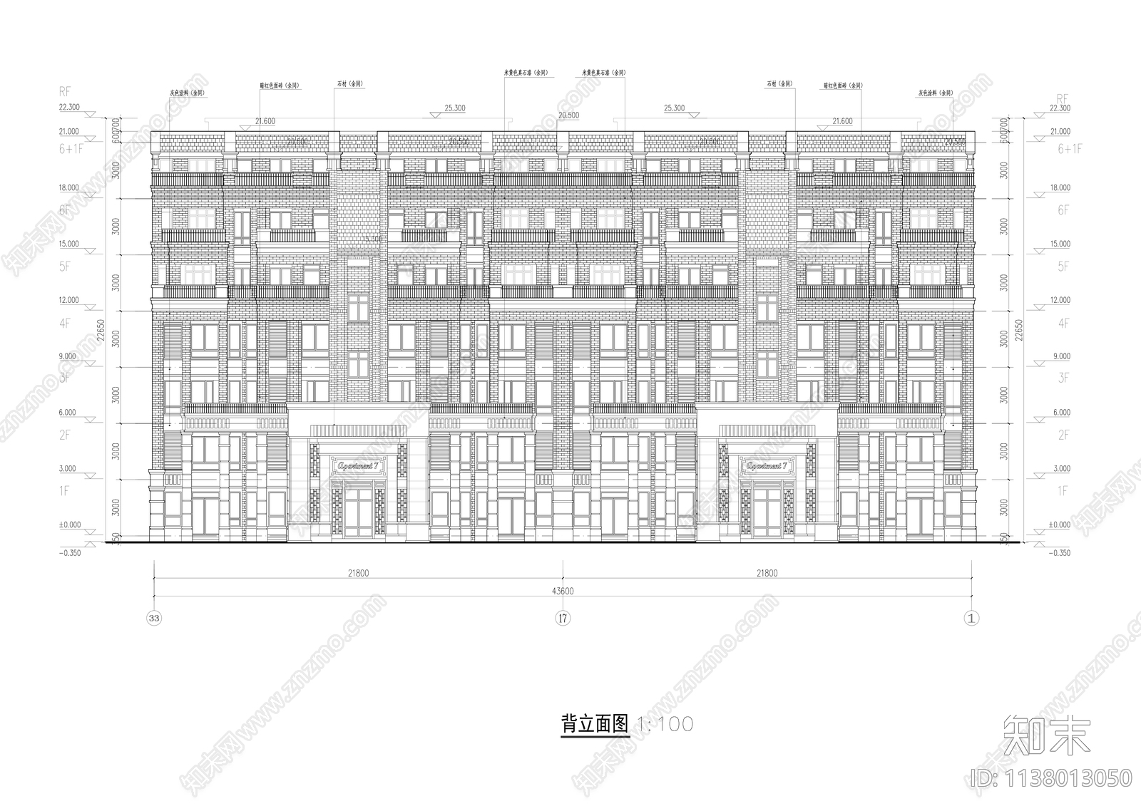 住宅小区现代洋房住宅建筑效果图cad施工图下载【ID:1138013050】