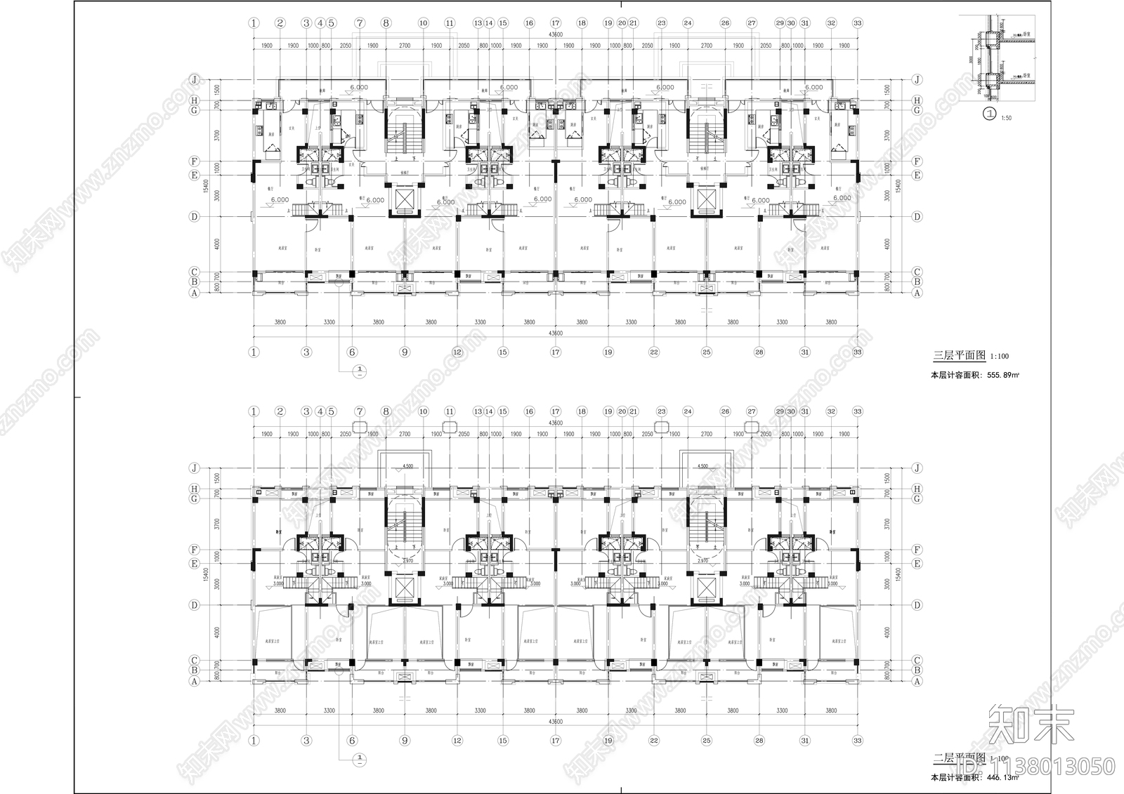 住宅小区现代洋房住宅建筑效果图cad施工图下载【ID:1138013050】