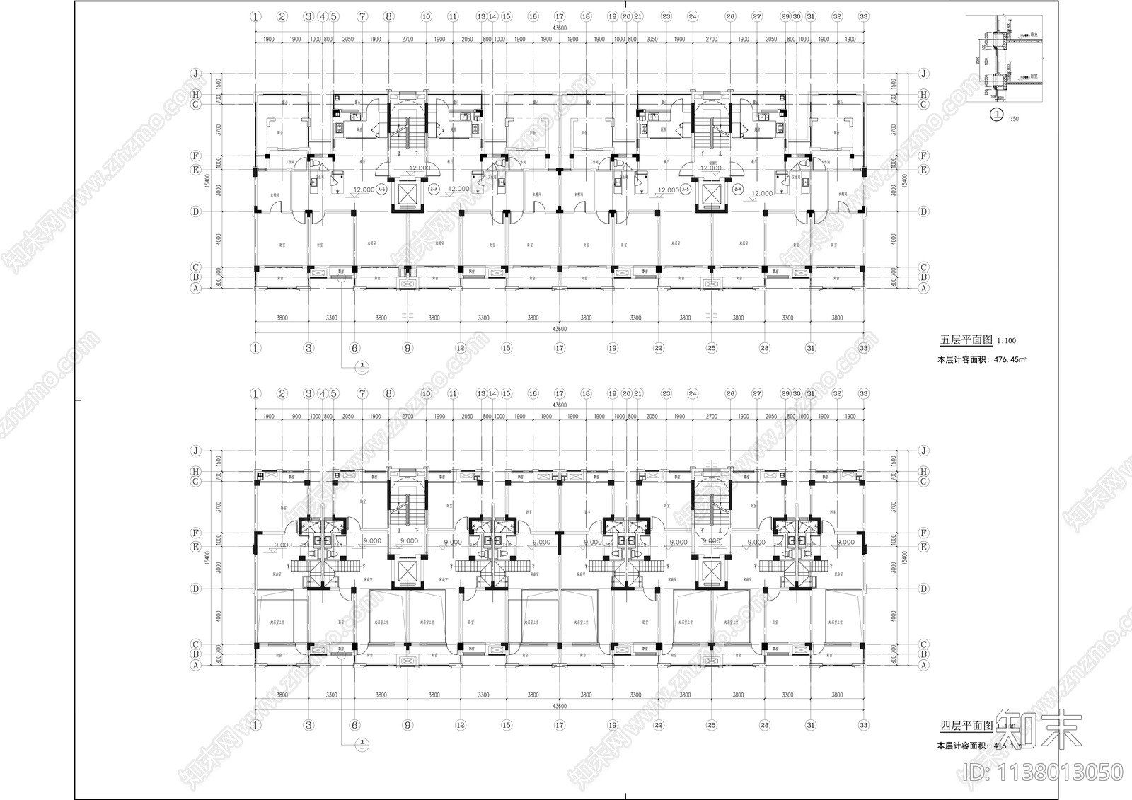 住宅小区现代洋房住宅建筑效果图cad施工图下载【ID:1138013050】