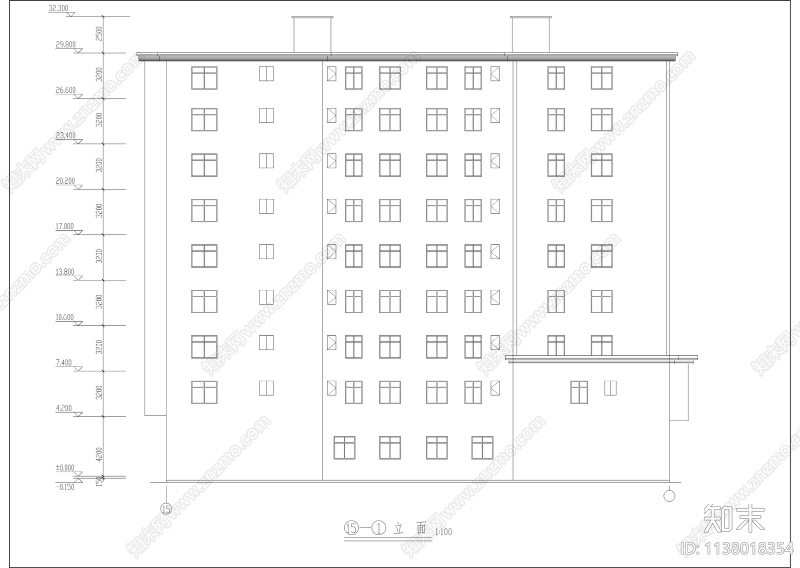 安置楼建筑cad施工图下载【ID:1138018354】