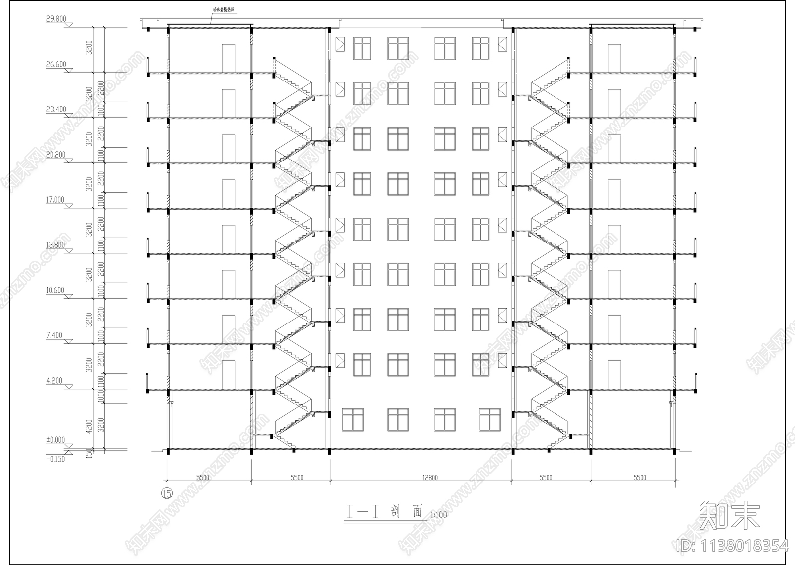 安置楼建筑cad施工图下载【ID:1138018354】