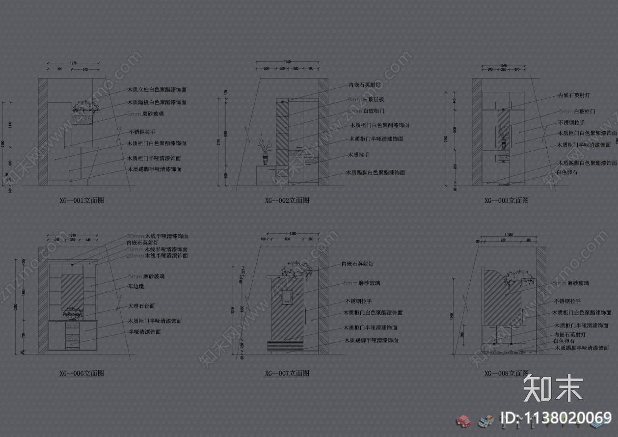 500款综合衣柜图集cad施工图下载【ID:1138020069】