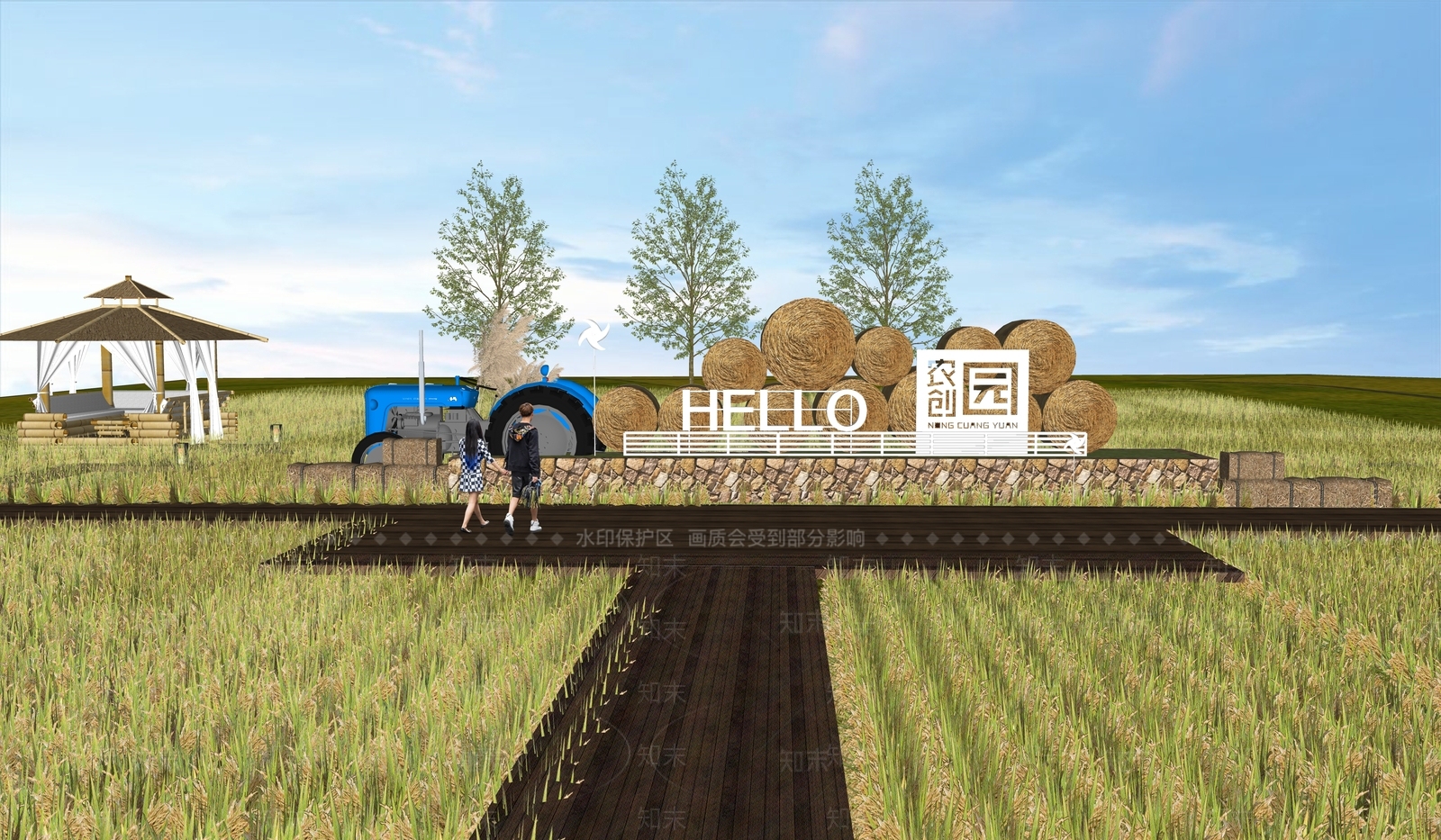 现代乡村公园SU模型下载【ID:1138240256】