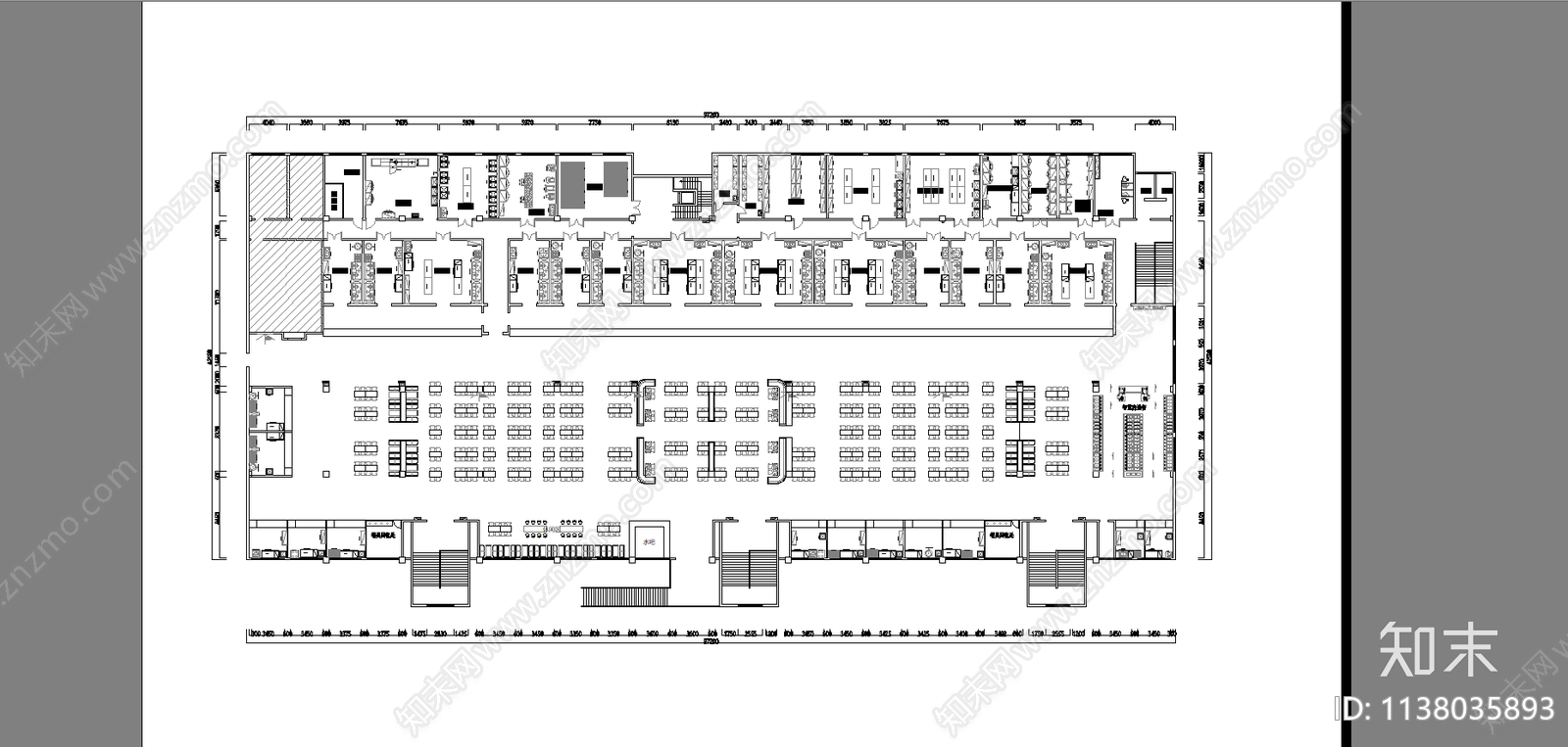 食堂餐厅平面布局图施工图下载【ID:1138035893】