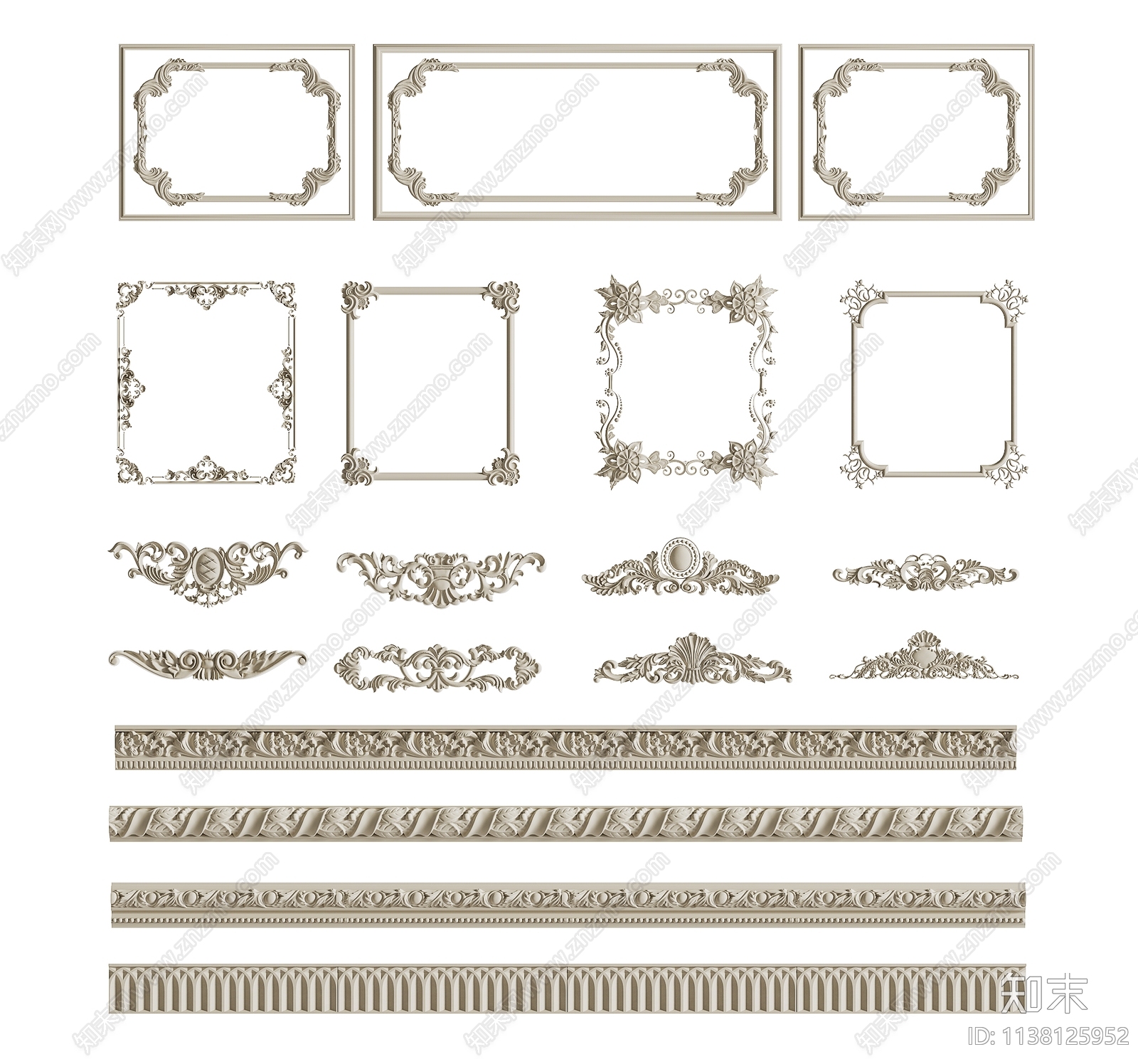 欧式古典雕花3D模型下载【ID:1138125952】