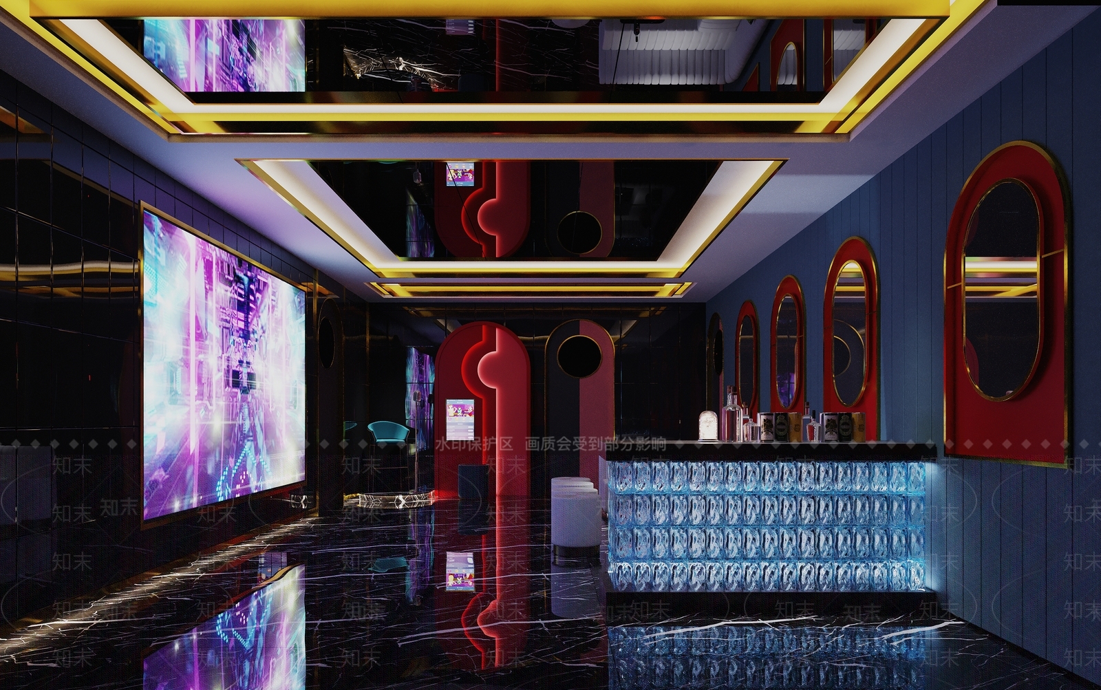 现代KTV包房3D模型下载【ID:1138038920】