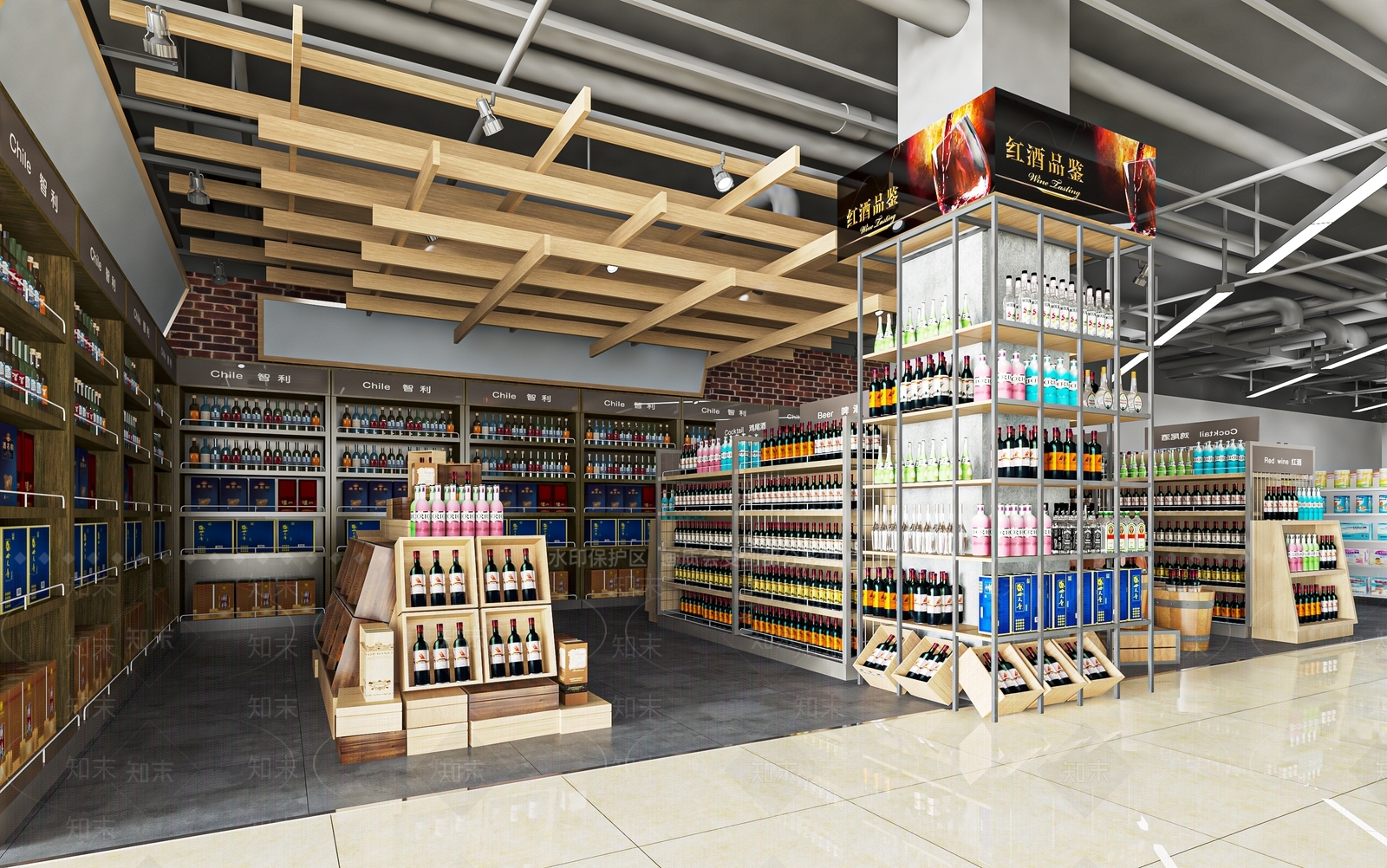 现代超市百货红酒区SU模型下载【ID:1138041721】