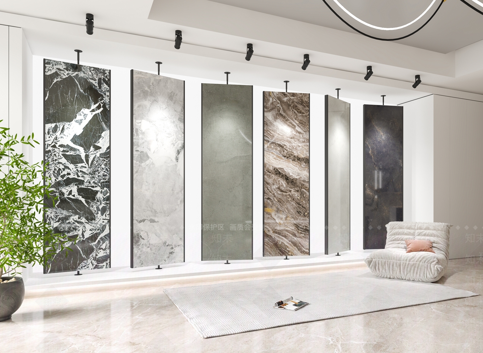 现代瓷砖展厅3D模型下载【ID:1138043146】