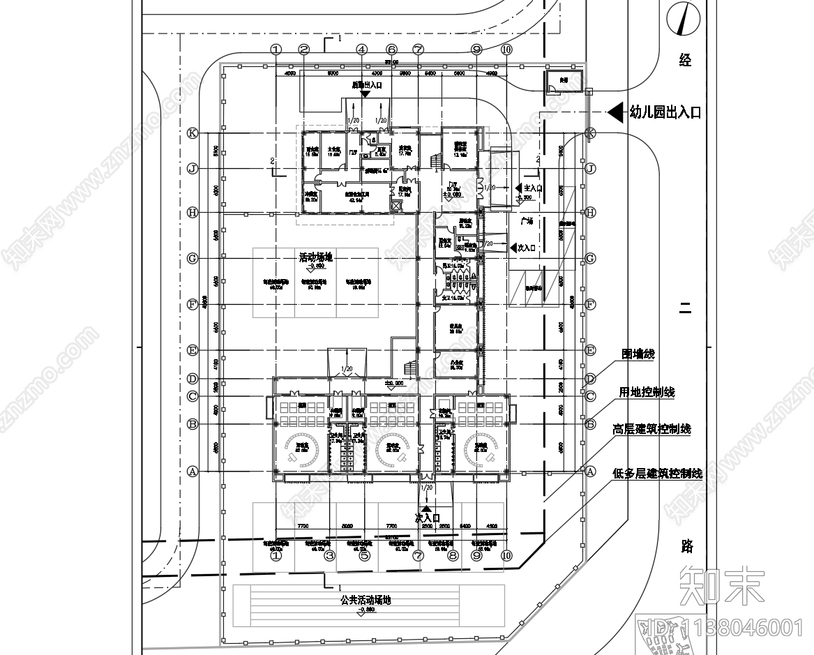 某幼儿园建筑cad施工图下载【ID:1138046001】