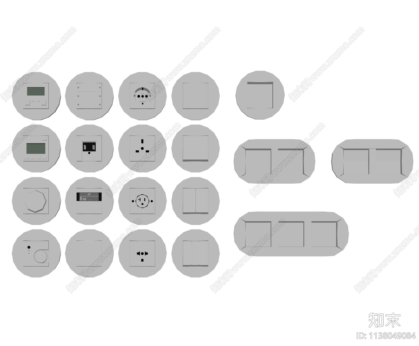 现代开关插座面板SU模型下载【ID:1138049084】