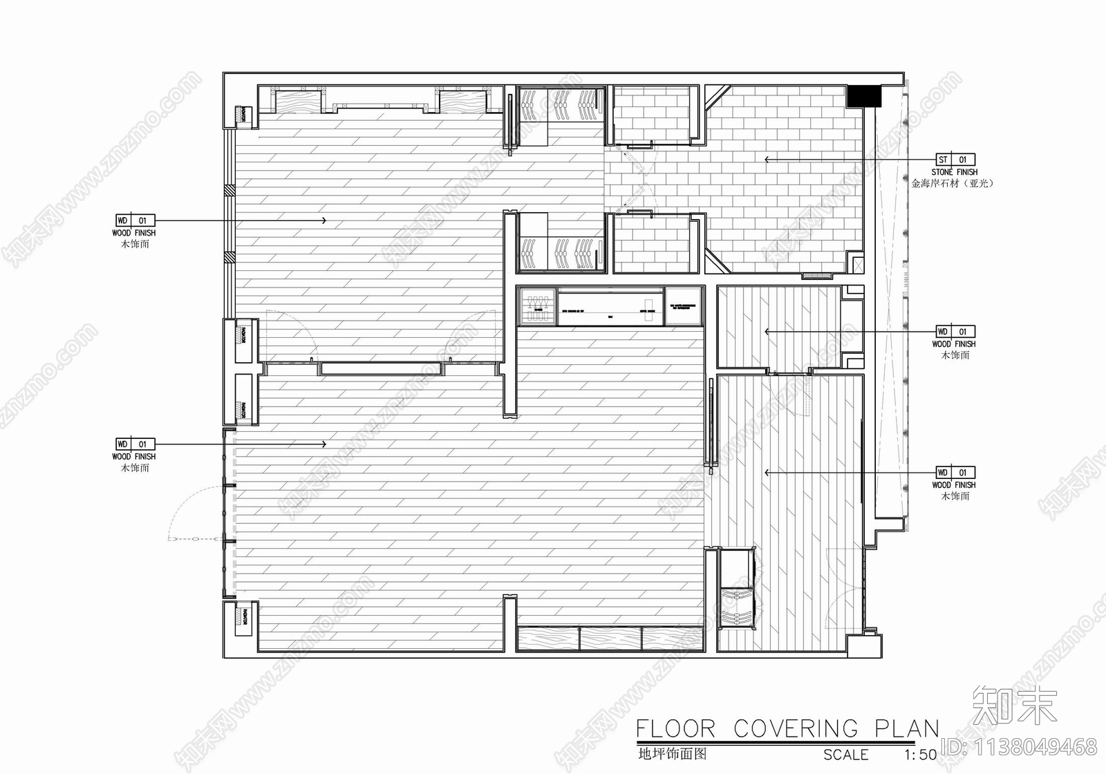 120㎡酒店豪华客房套房室内cad施工图下载【ID:1138049468】