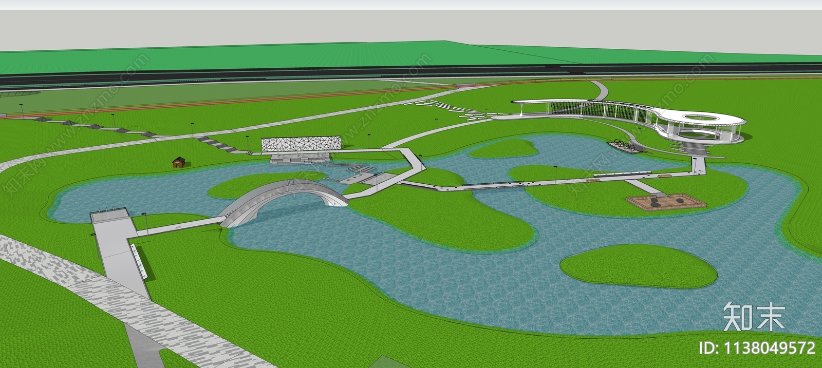 现代湿地公园SU模型下载【ID:1138049572】