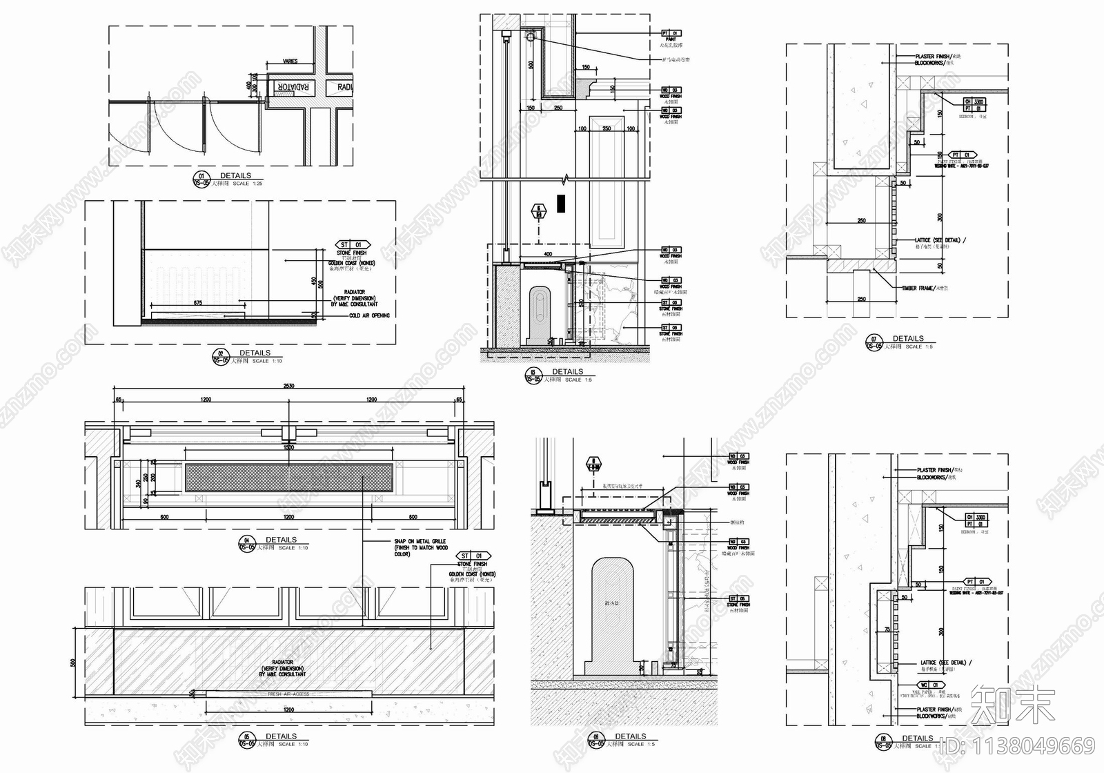 70㎡酒店豪华客房套房室内施工图下载【ID:1138049669】