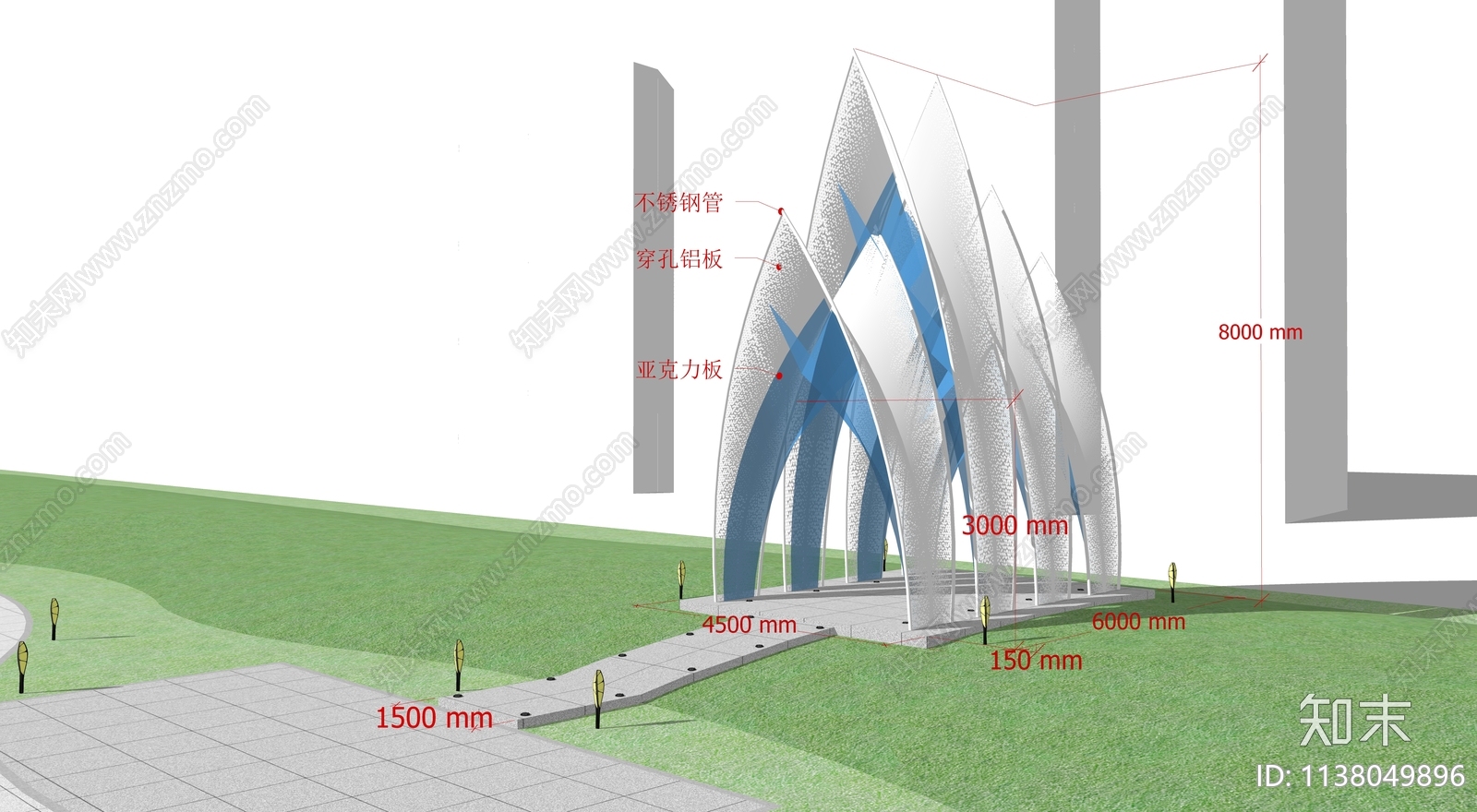 现代教堂建筑SU模型下载【ID:1138049896】