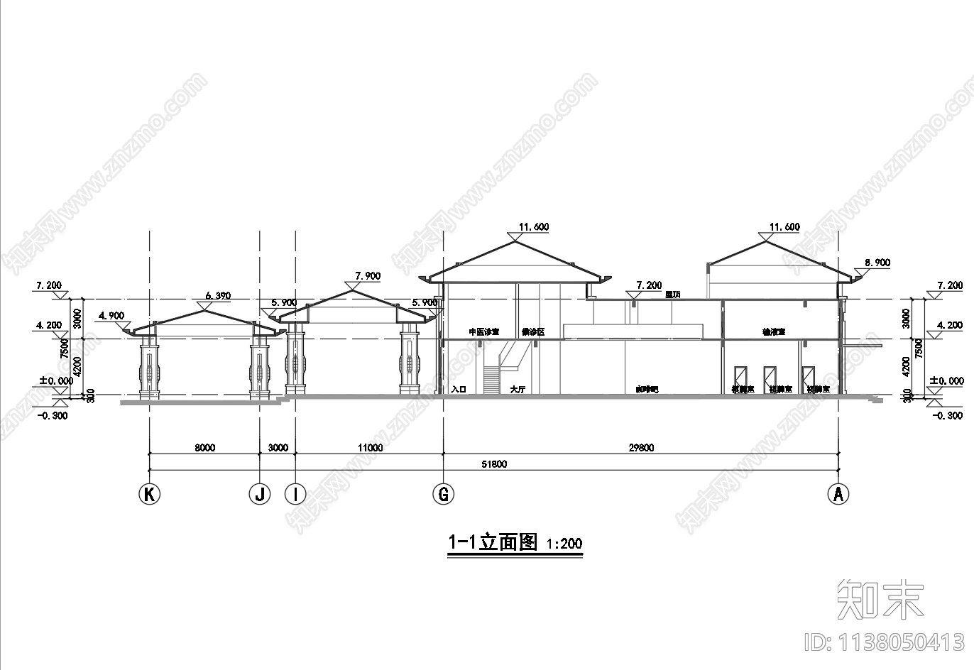 某南方会所建筑cad施工图下载【ID:1138050413】