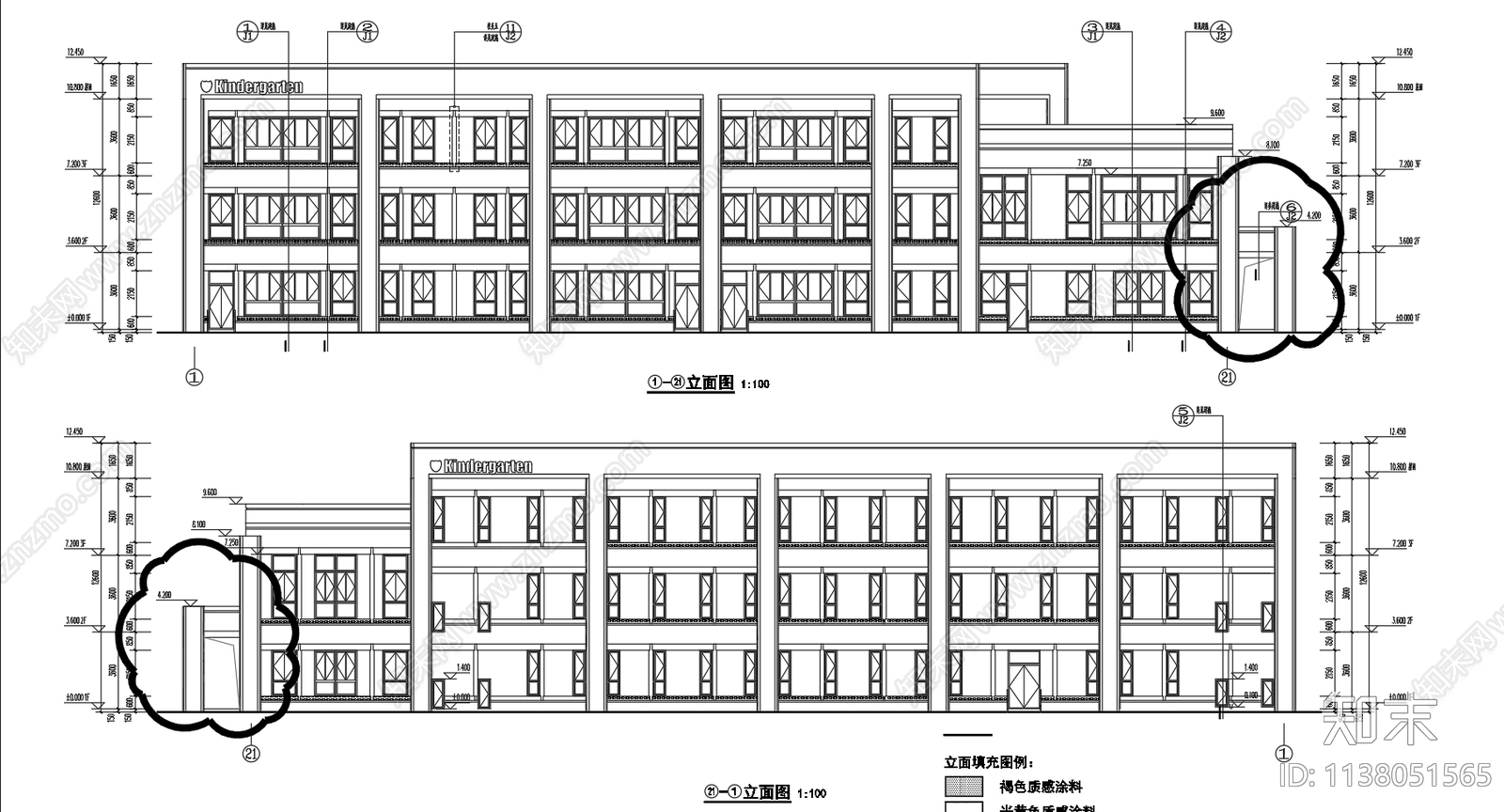 幼儿园建筑cad施工图下载【ID:1138051565】