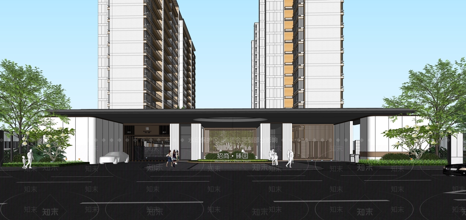 现代入口大门SU模型下载【ID:1138054559】