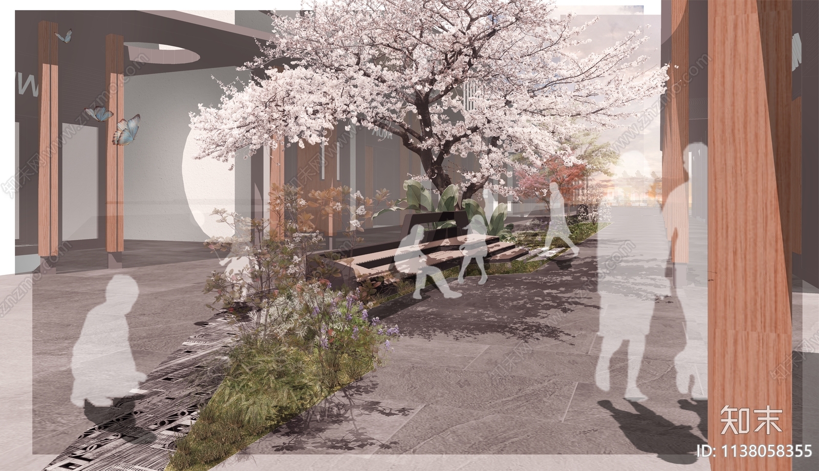 拼贴风免抠街道景观效果图下载【ID:1138058355】