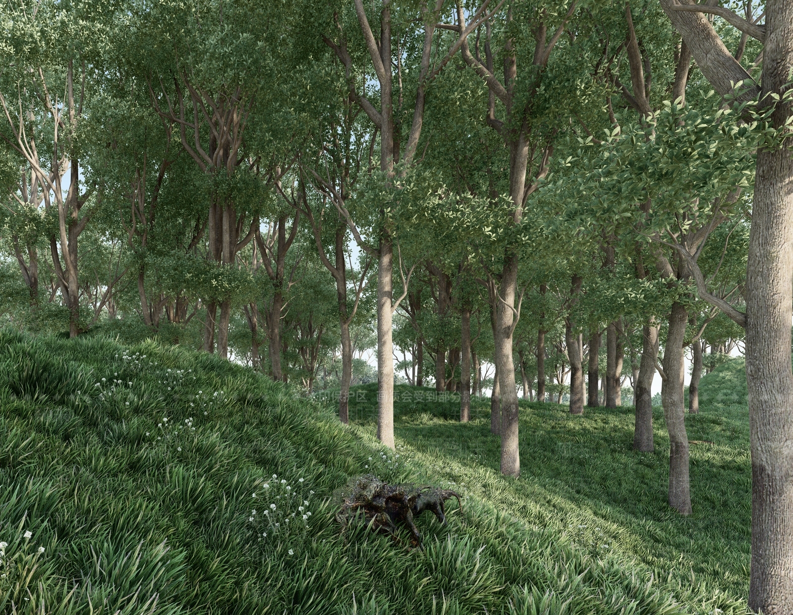 现代景观绿地SU模型下载【ID:1138060445】