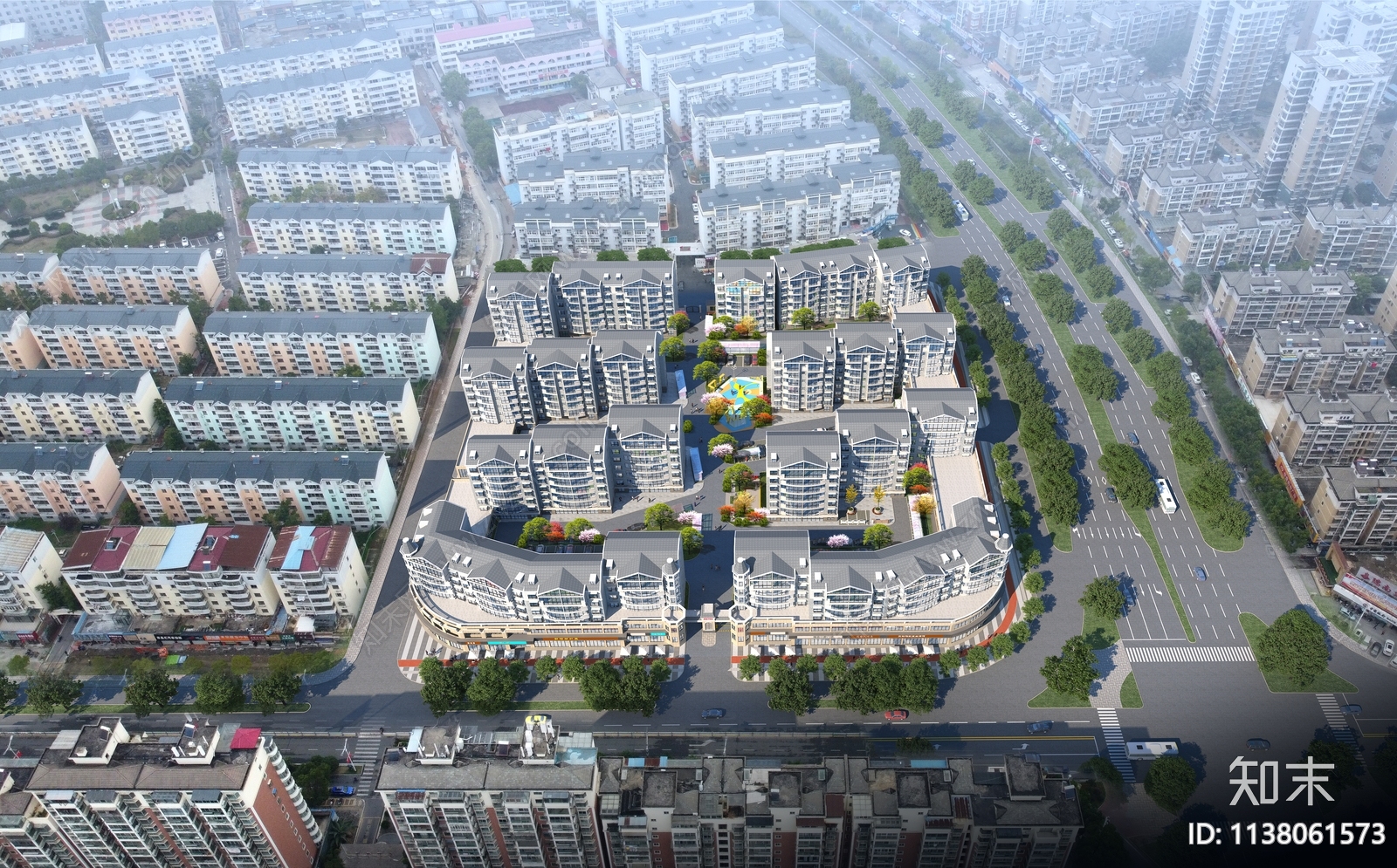 现代小区建筑SU模型下载【ID:1138061573】