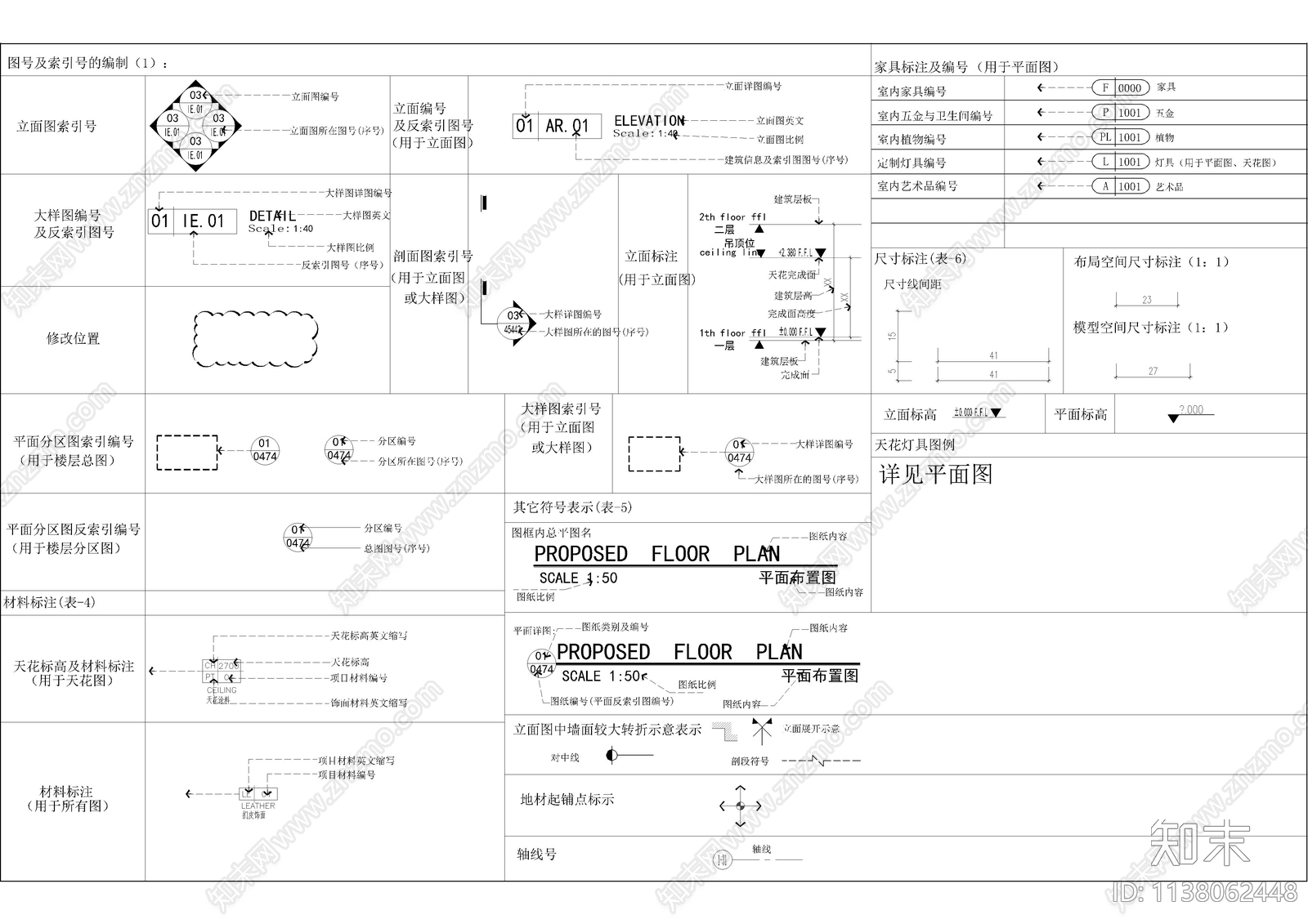 填充及图例说明制图规范cad施工图下载【ID:1138062448】