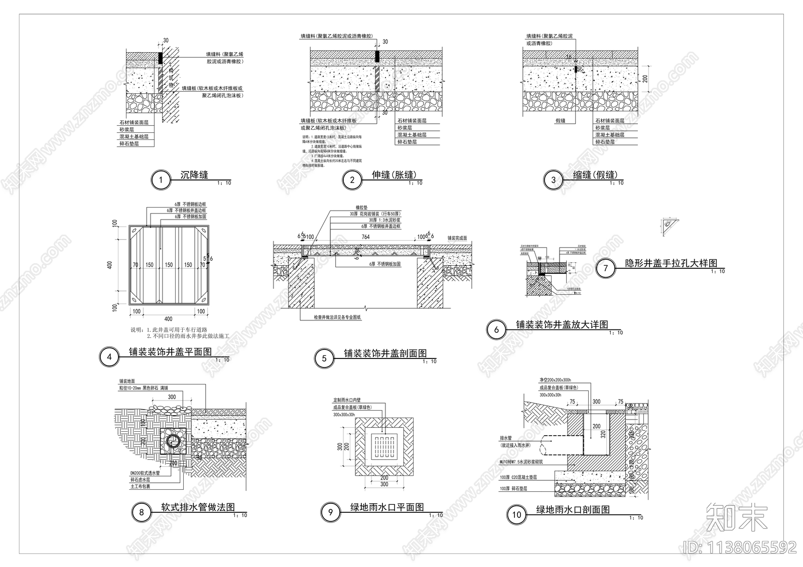 道路路牙雨水口截水沟做法施工图下载【ID:1138065592】
