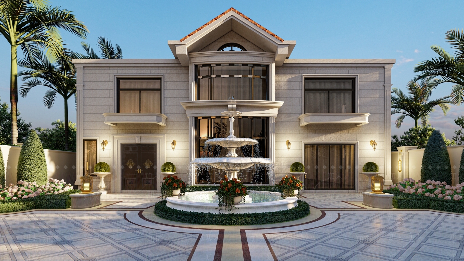 欧式风格庭院花园SU模型下载【ID:1138067688】