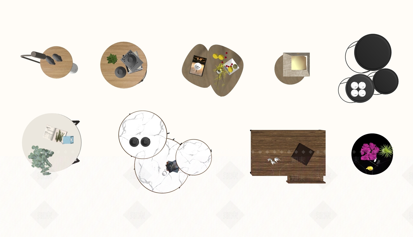 现代桌子SU模型下载【ID:1138065185】