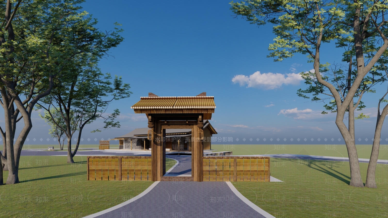 中式驿站SU模型下载【ID:1138210244】