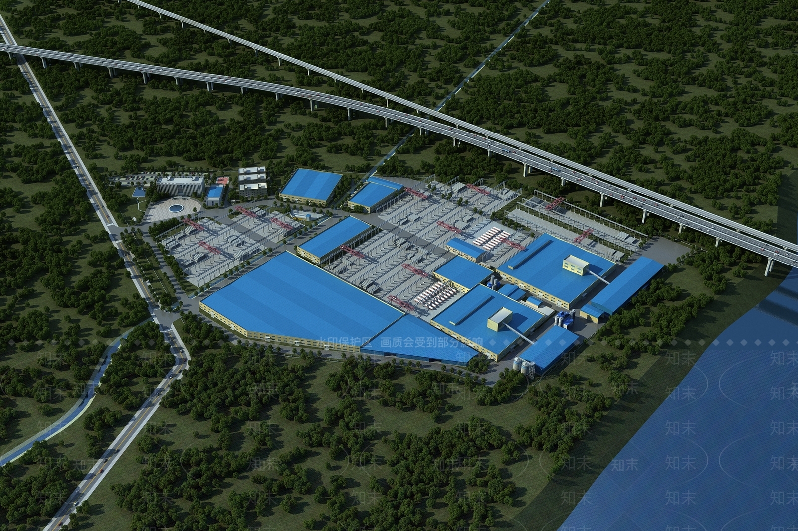 现代工业厂房3D模型下载【ID:1138067221】