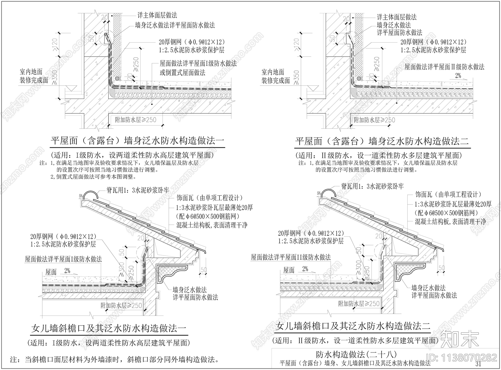 建筑防水构造做法图集施工图下载【ID:1138070282】