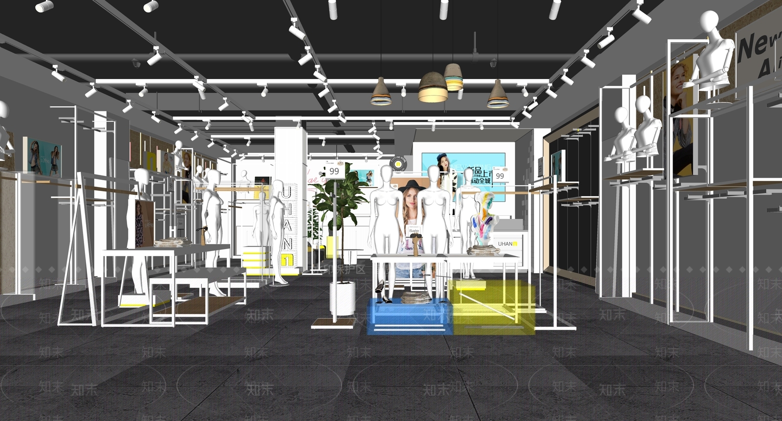 现代服装店SU模型下载【ID:1138073342】