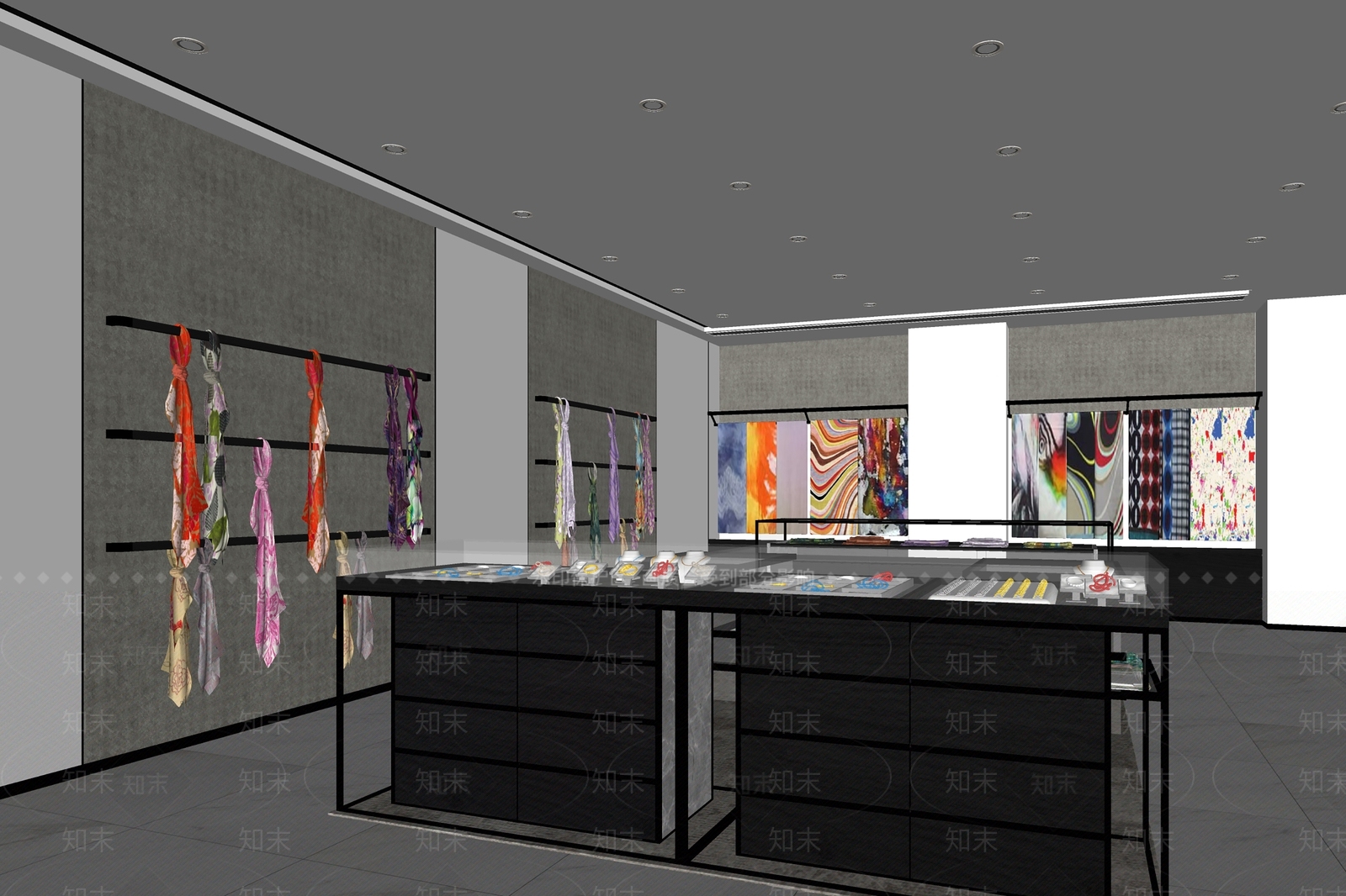 现代丝绸店SU模型下载【ID:1138073658】