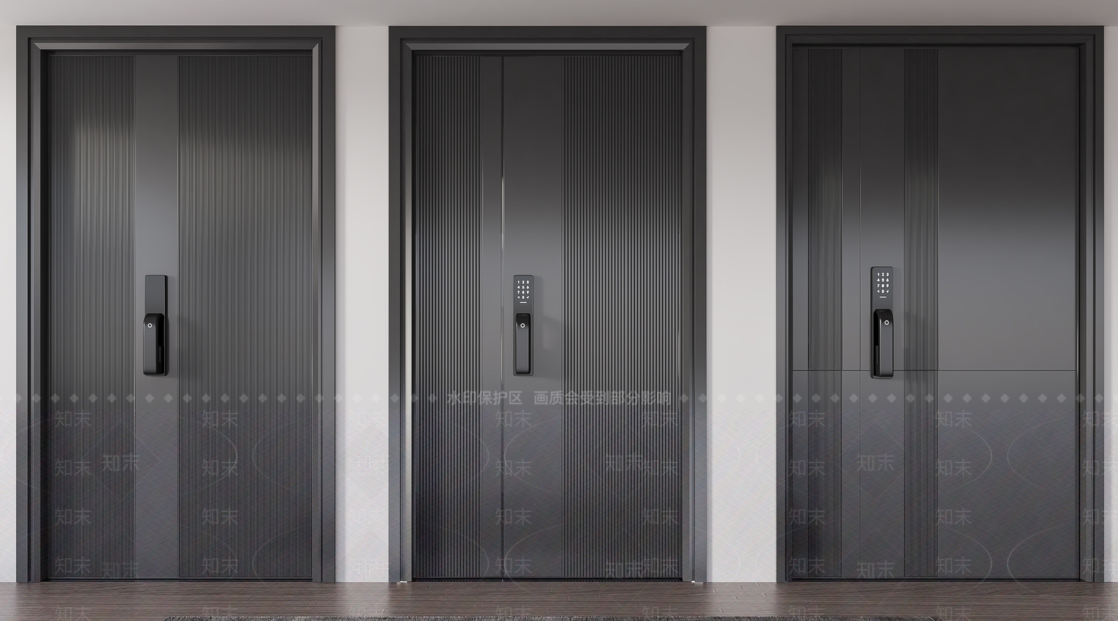 现代子母入户门3D模型下载【ID:1138073115】