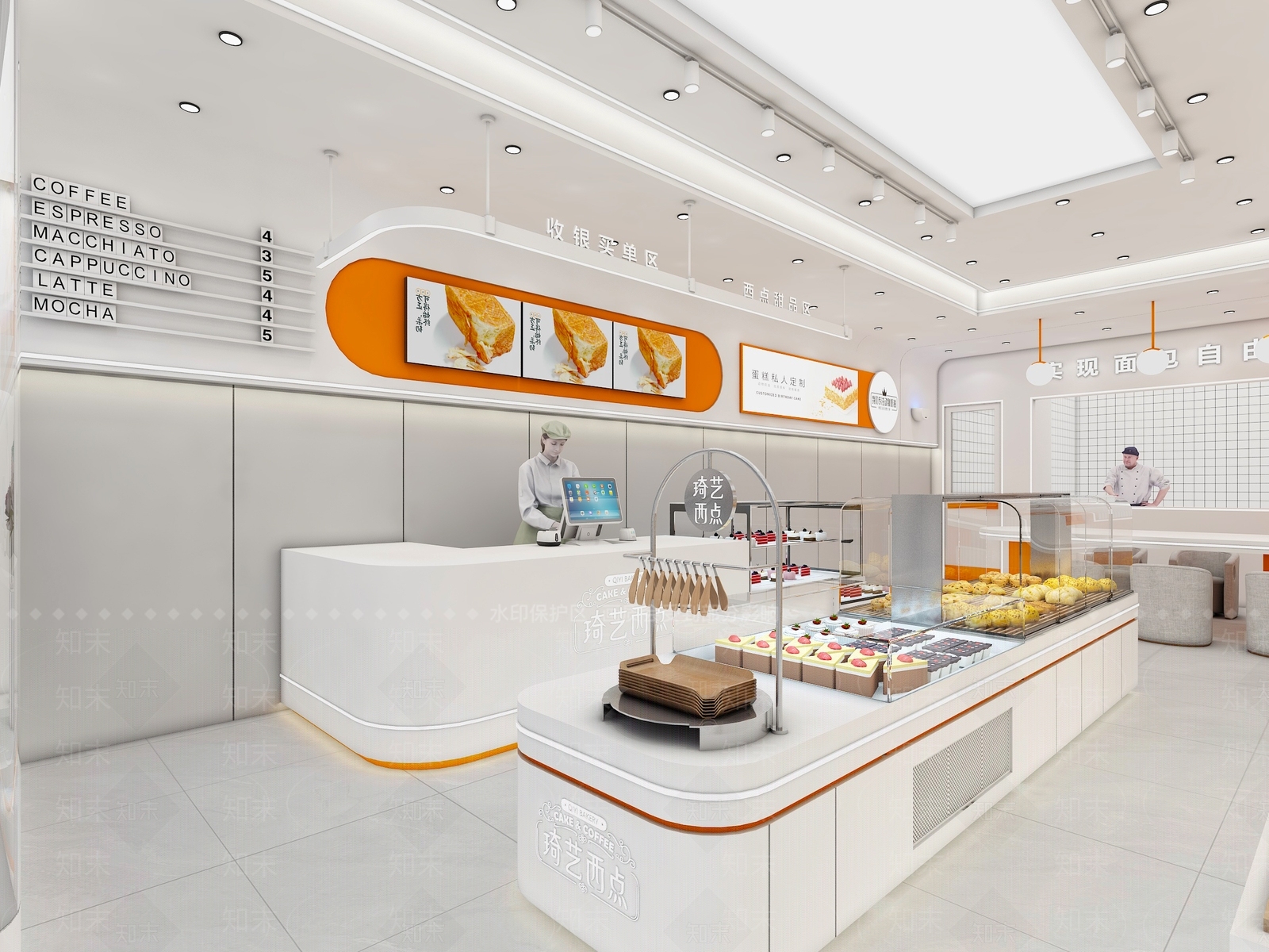 现代甜品面包店3D模型下载【ID:1138073514】