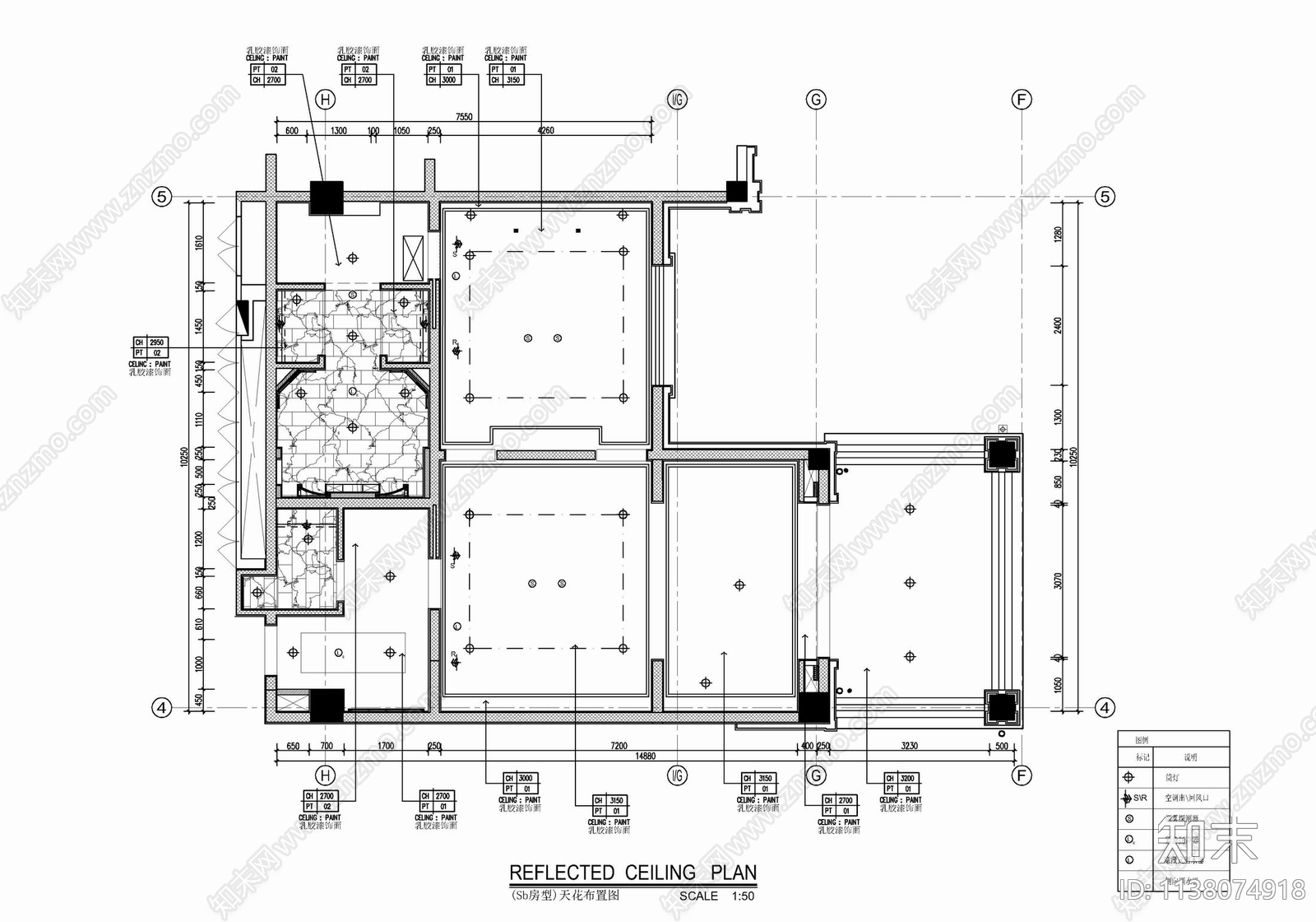 120㎡酒店豪华客房套房室内cad施工图下载【ID:1138074918】