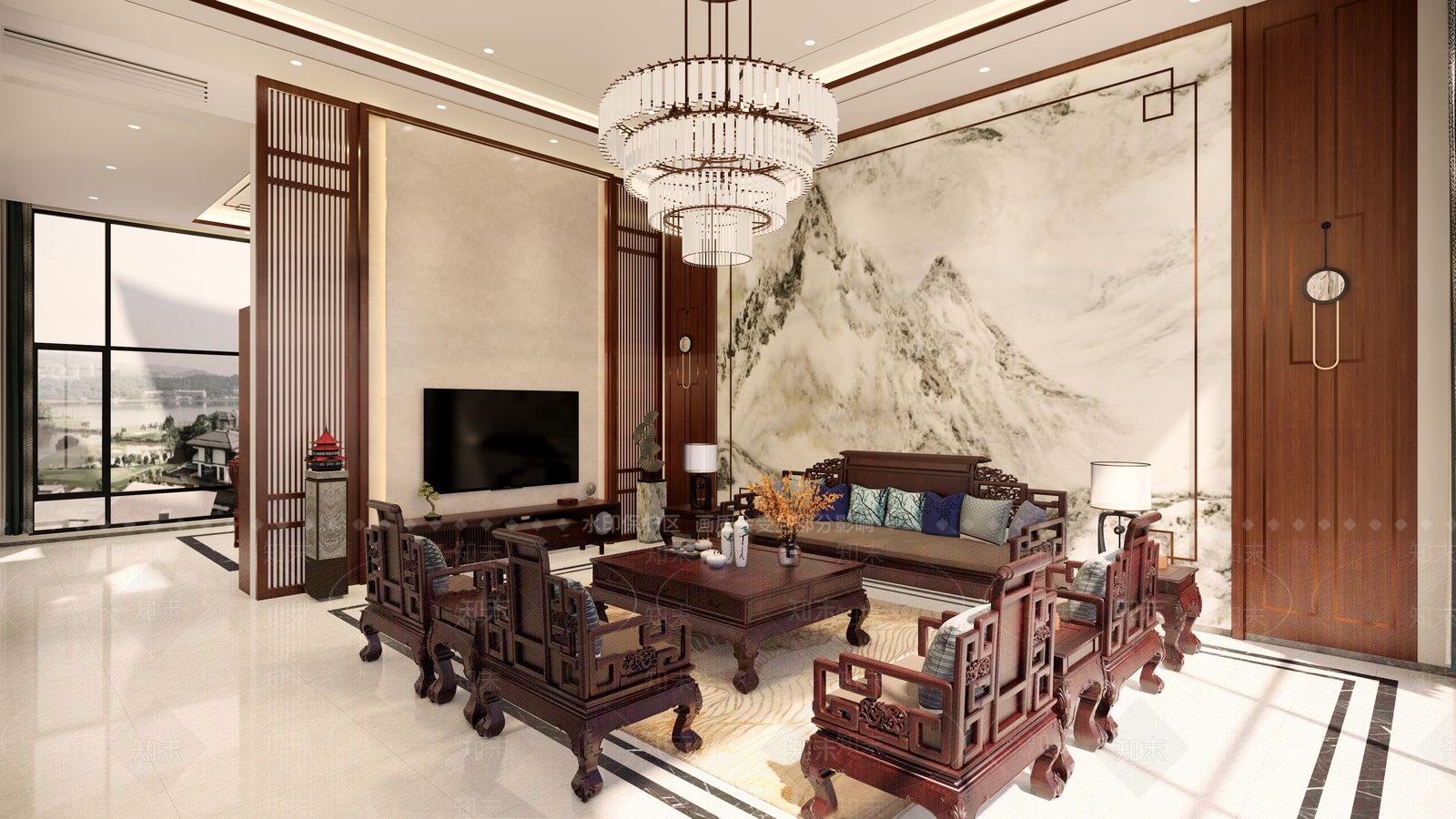 新中式玄关SU模型下载【ID:1222157959】