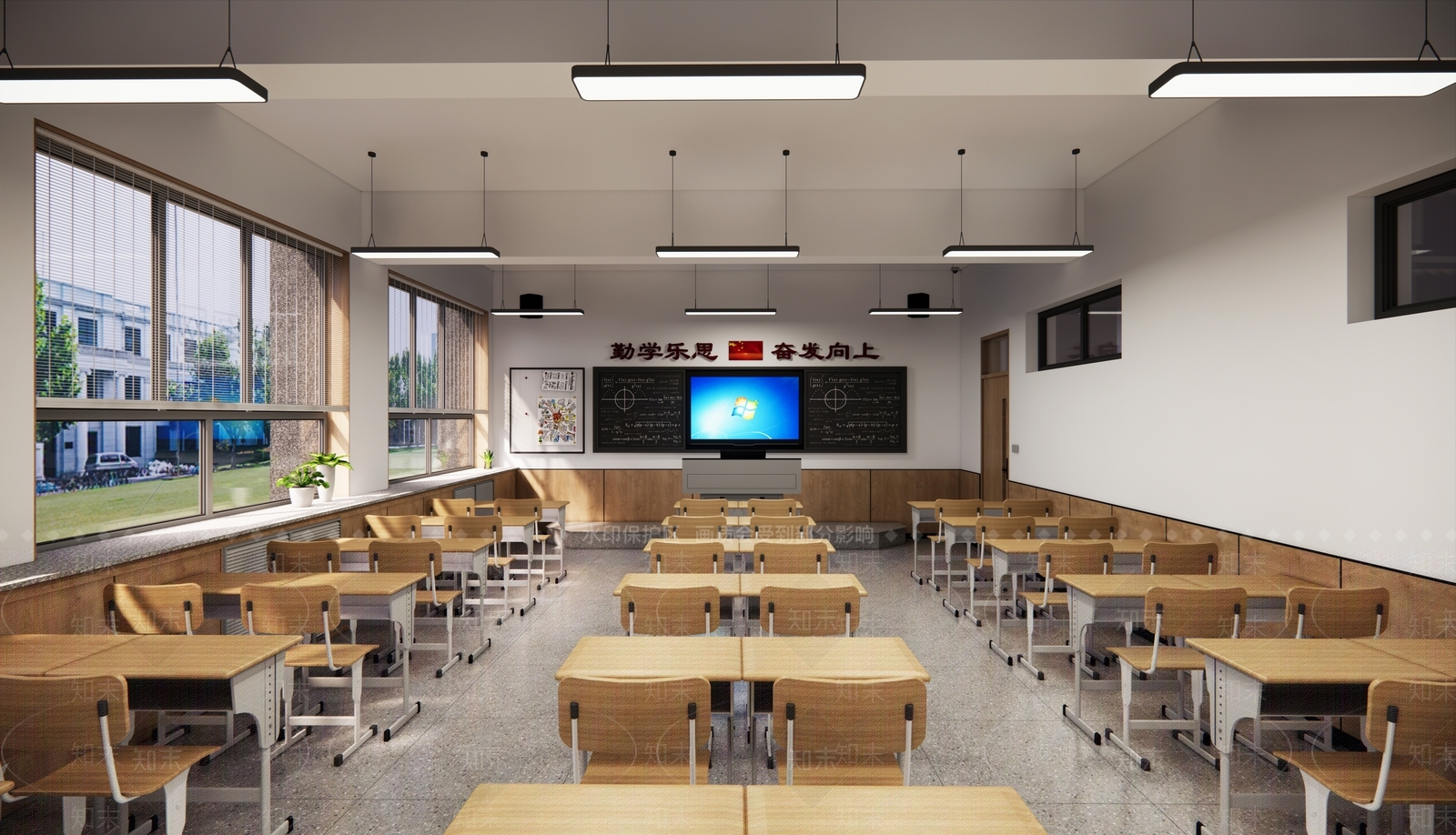 现代学校教室SU模型下载【ID:1138077982】